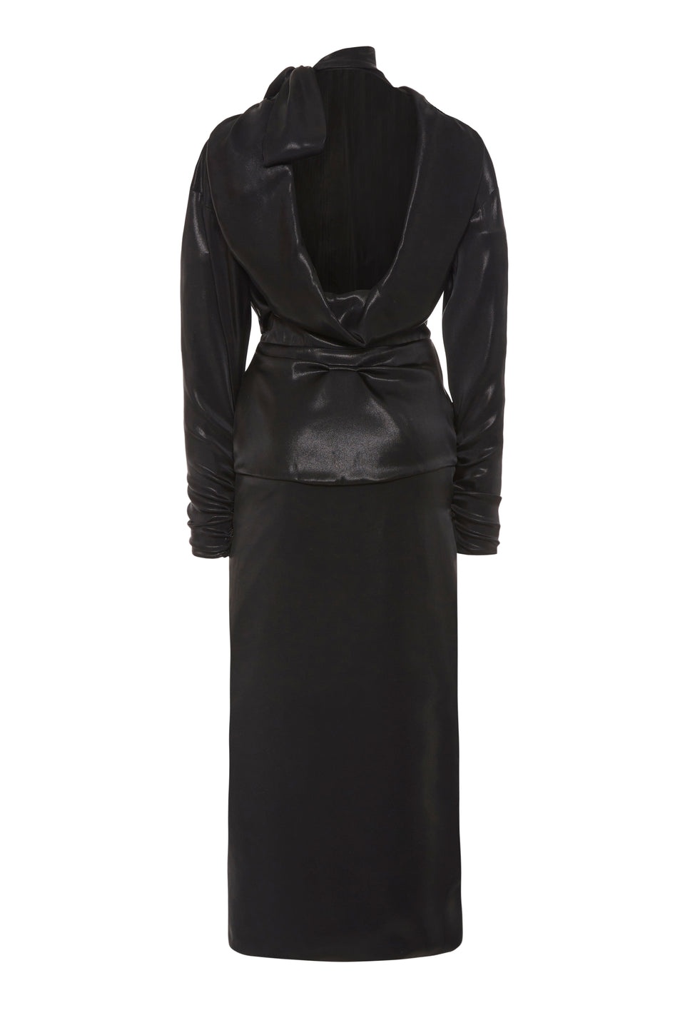 OPEN BACK LAMINATED SILK DRESS - 2