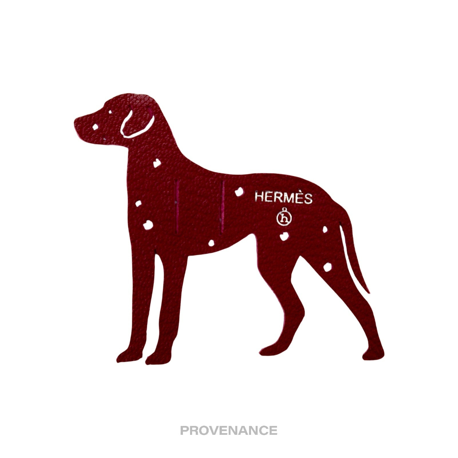 Hermes petit "h" Dalmation dog Charm - Red Leather - 3