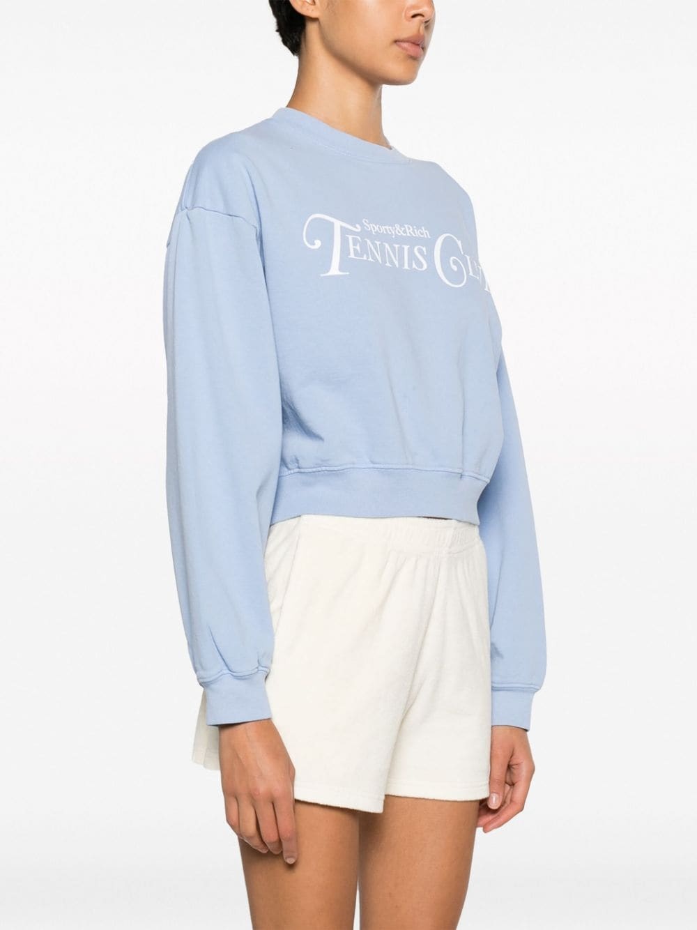 slogan-print cropped sweatshirt - 3