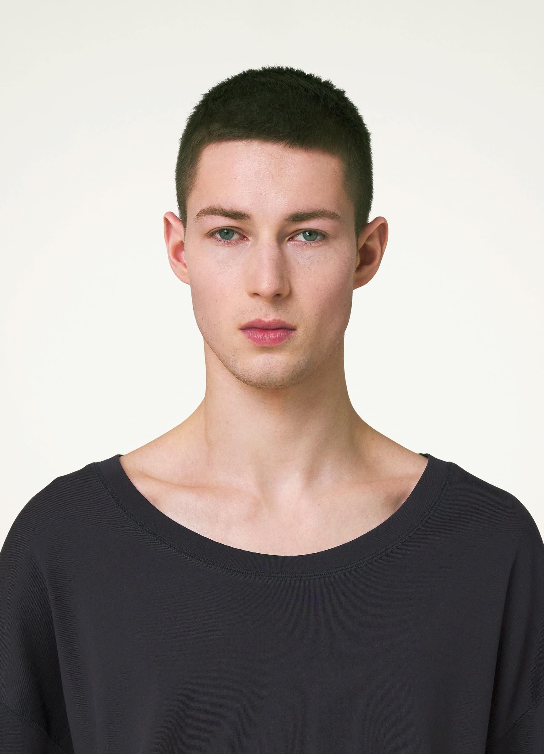 RIB U NECK T-SHIRT - 4