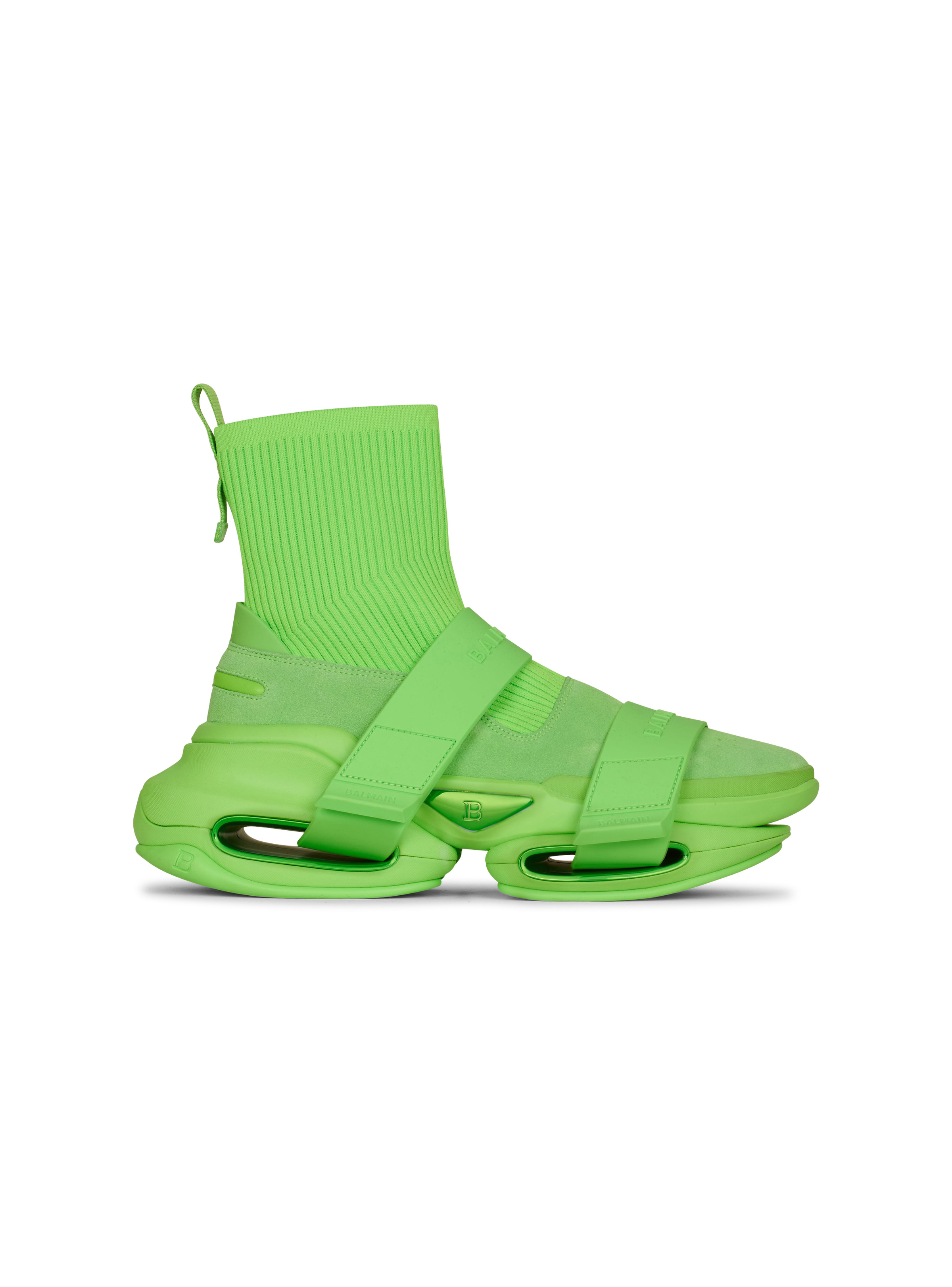 Neoprene and knit B-Bold high-top sneakers with straps - 1