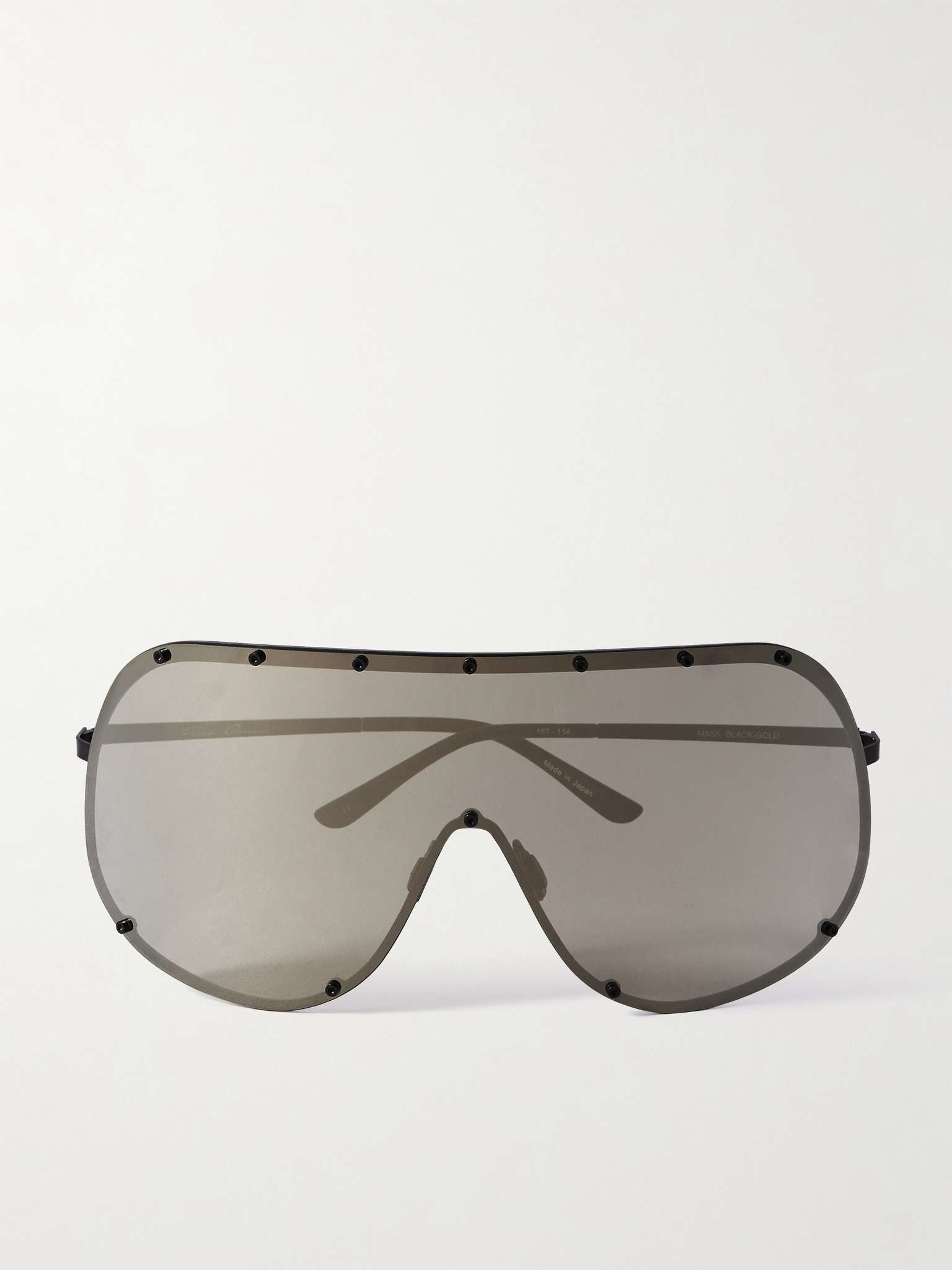 Shield Aviator-Style Stainless Steel Sunglasses - 1