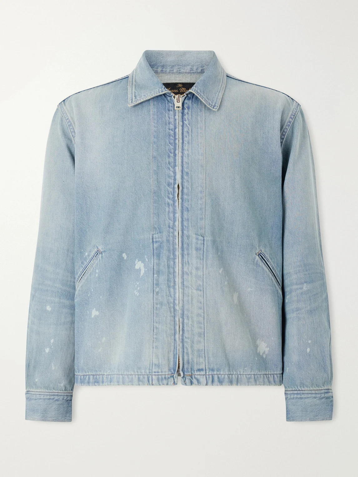 Distressed Denim Zip-Up Jacket - 1