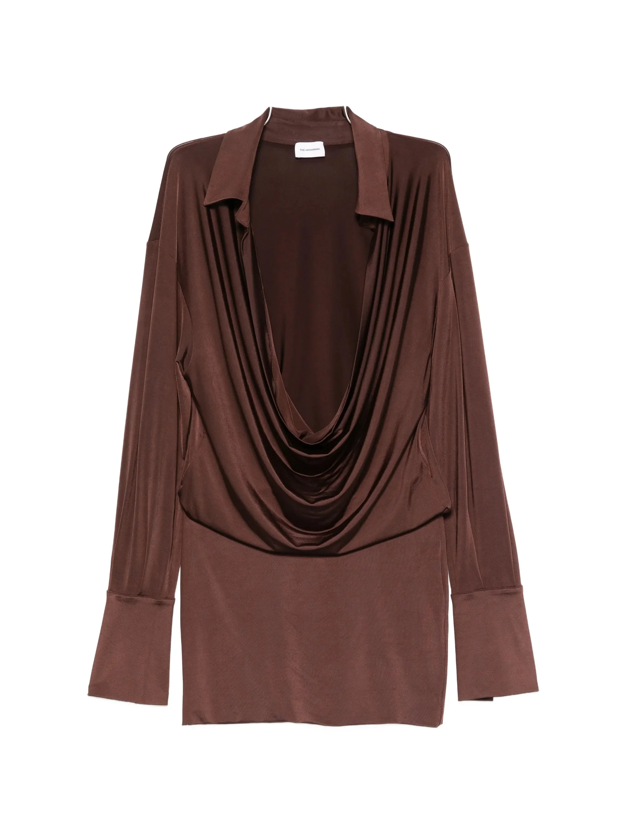 The Andamane Lilia Draped-front Collared Mini Dress - 1
