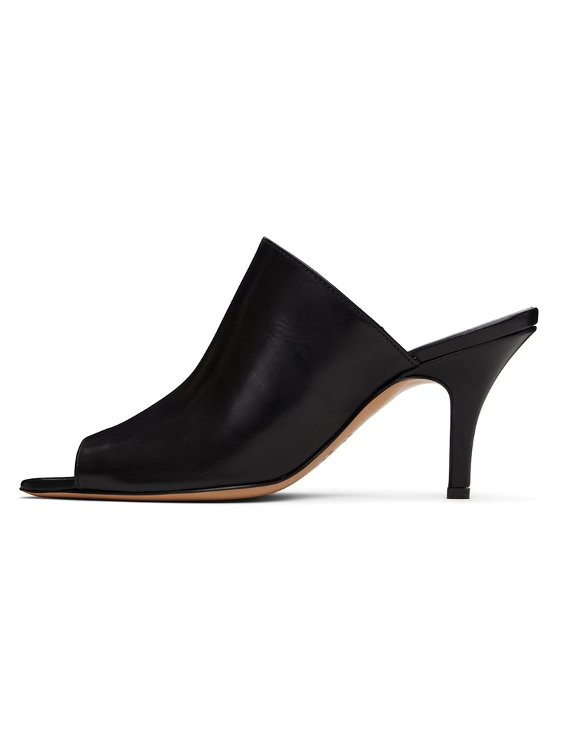 Black Oil Sandal Mules 3