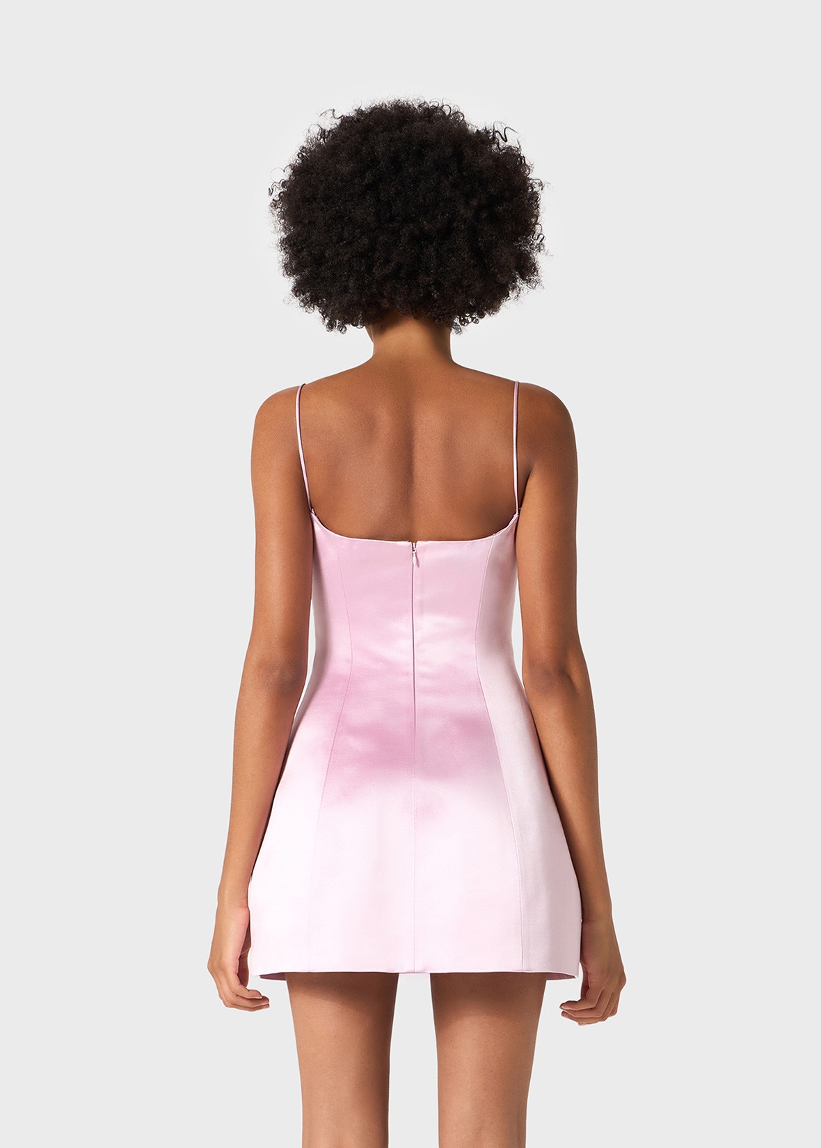 MINI DRESS IN DUCHESSE SATIN WITH SHAPED SKIRT - 4