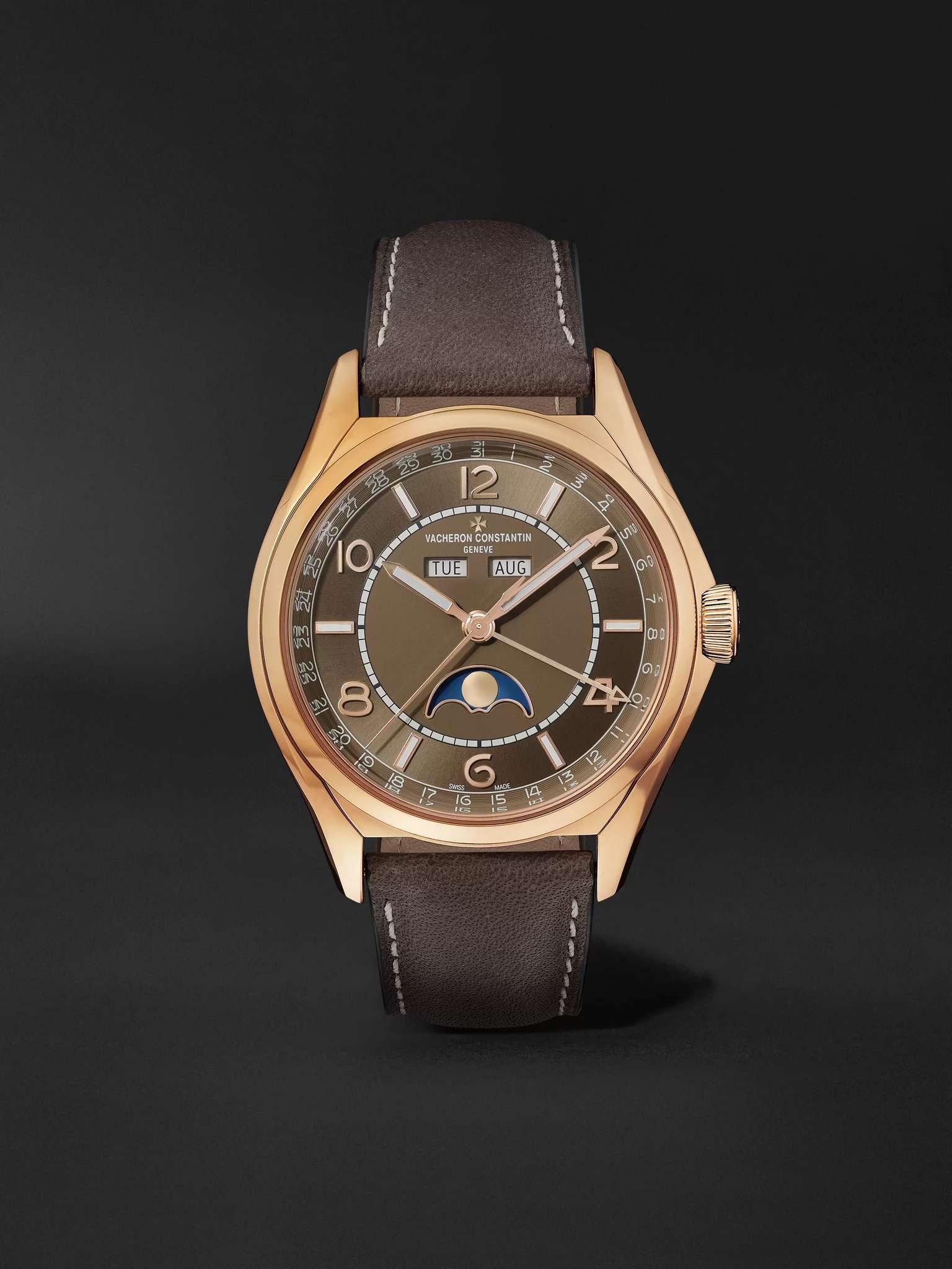 Fiftysix Complete Calendar Automatic 40mm 18-Karat Pink Gold and Leather Watch, Ref. No. 4000E/000R- - 1