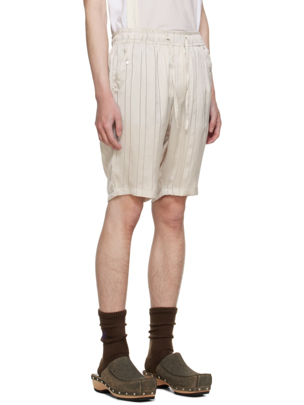 Beige String Cowboy Shorts - 2