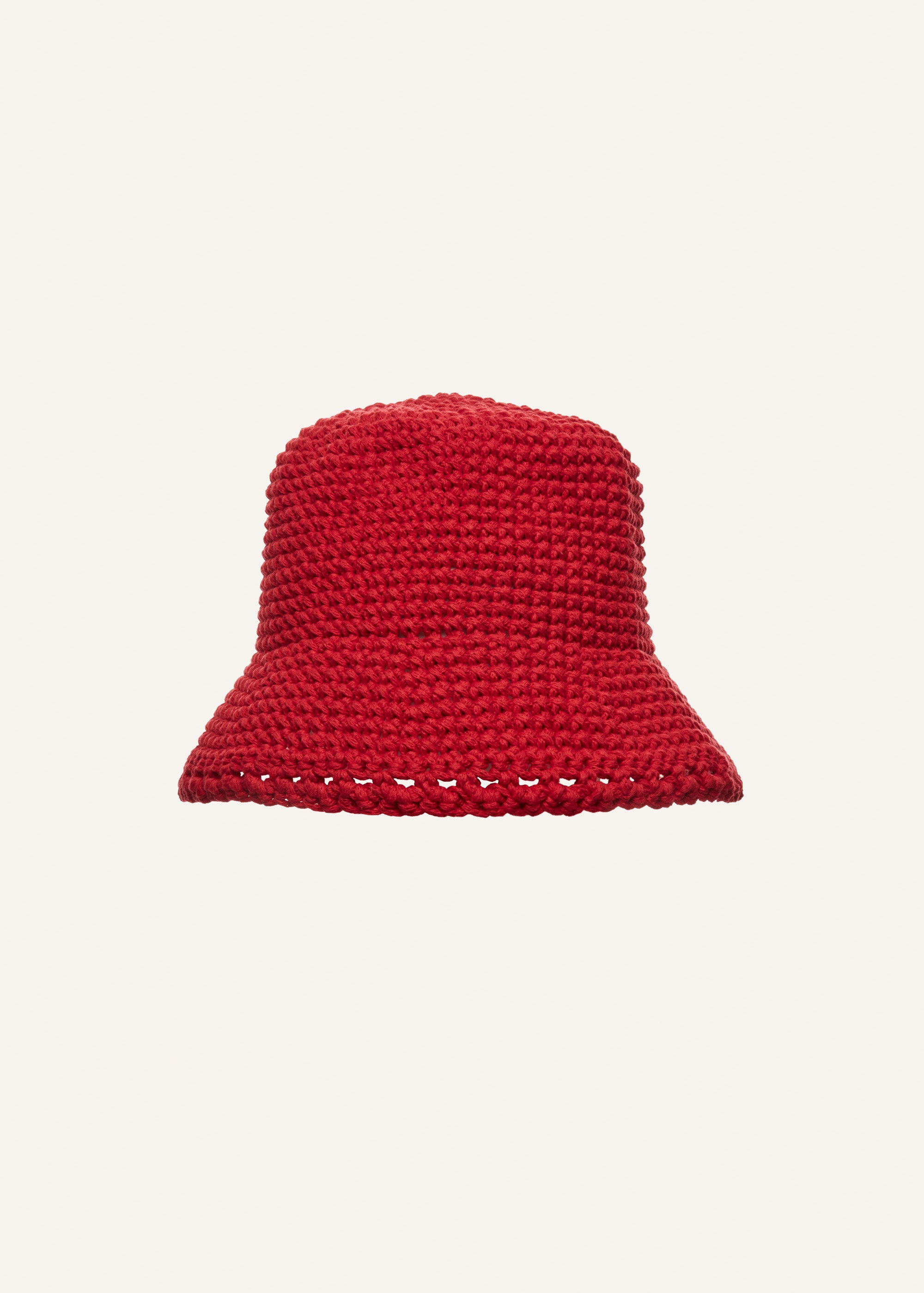 Handmade wide brim crochet bucket hat in red - 1