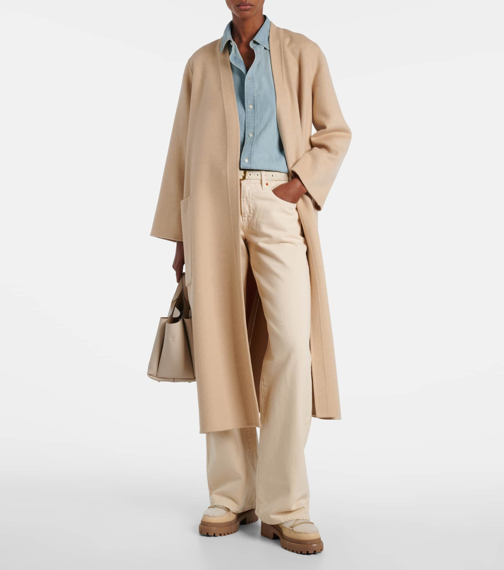 Shearling and leather ankle boots - 3