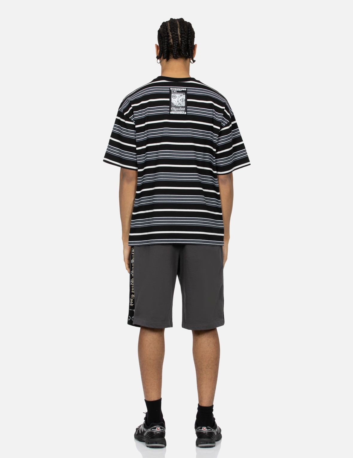 Striped Seagull Appliqué Embroidery Loose Fit T-shirt - 6