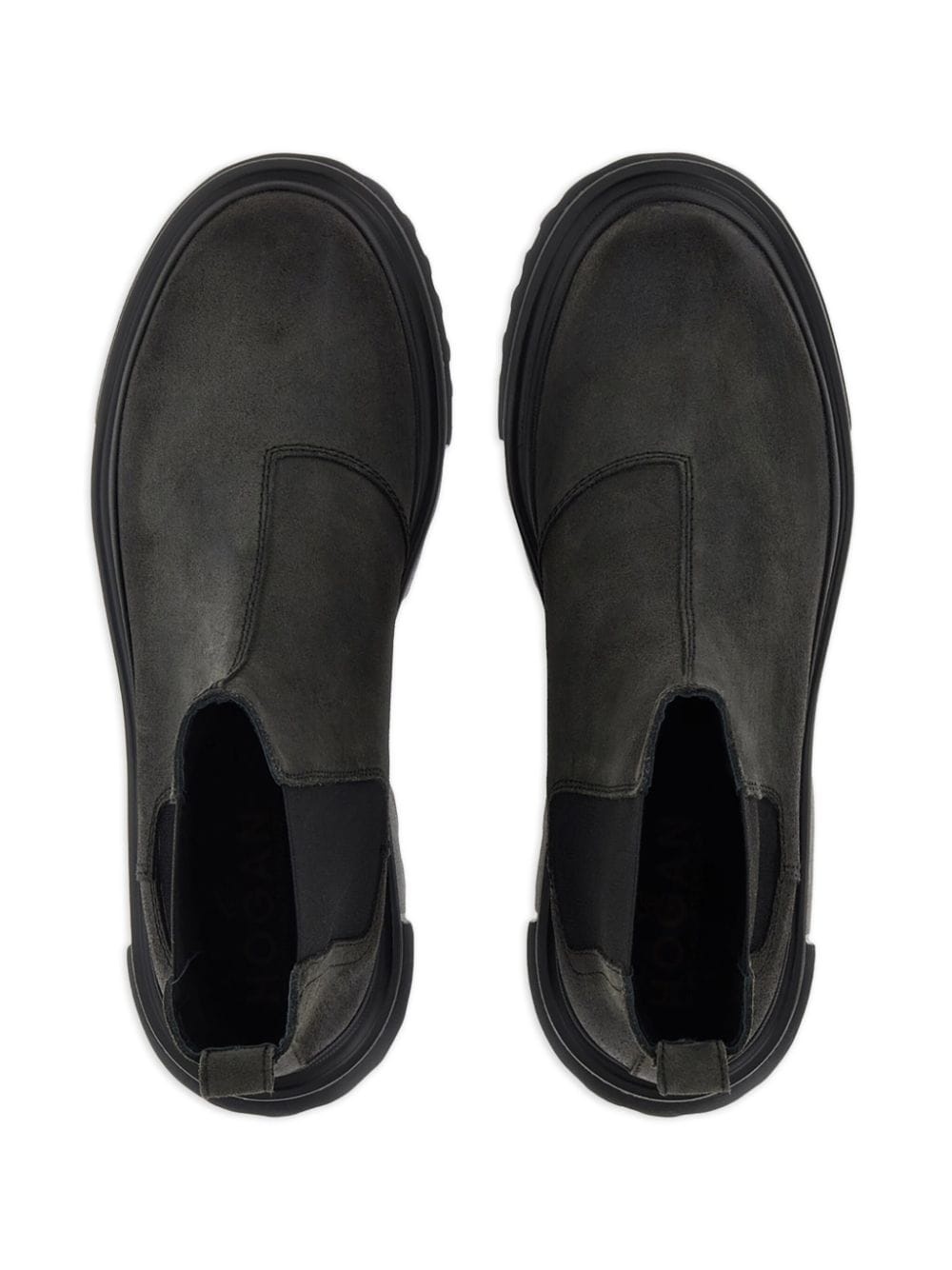 Chelsea round-toe suede boots - 4