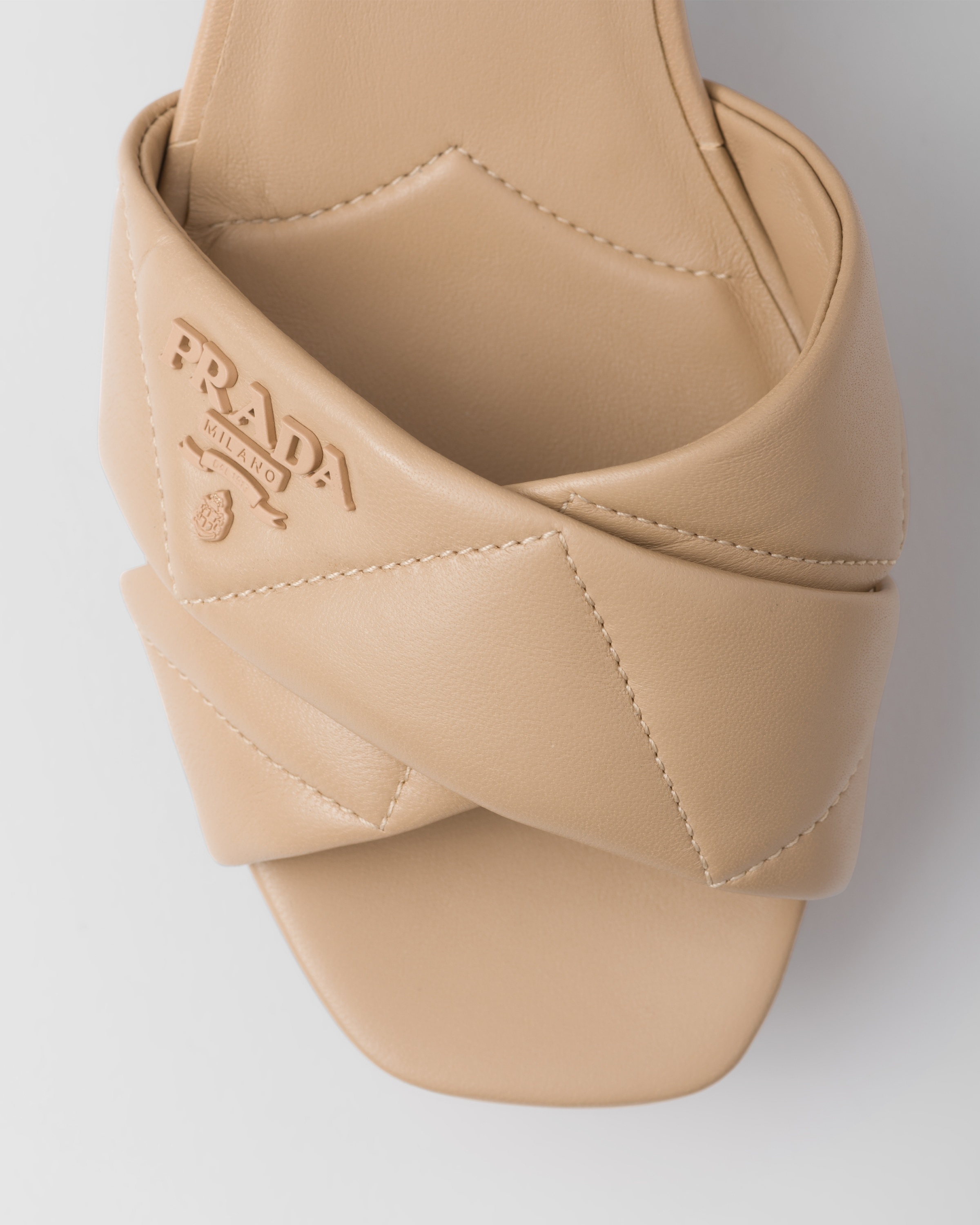 Quilted nappa leather platform sandals - 6