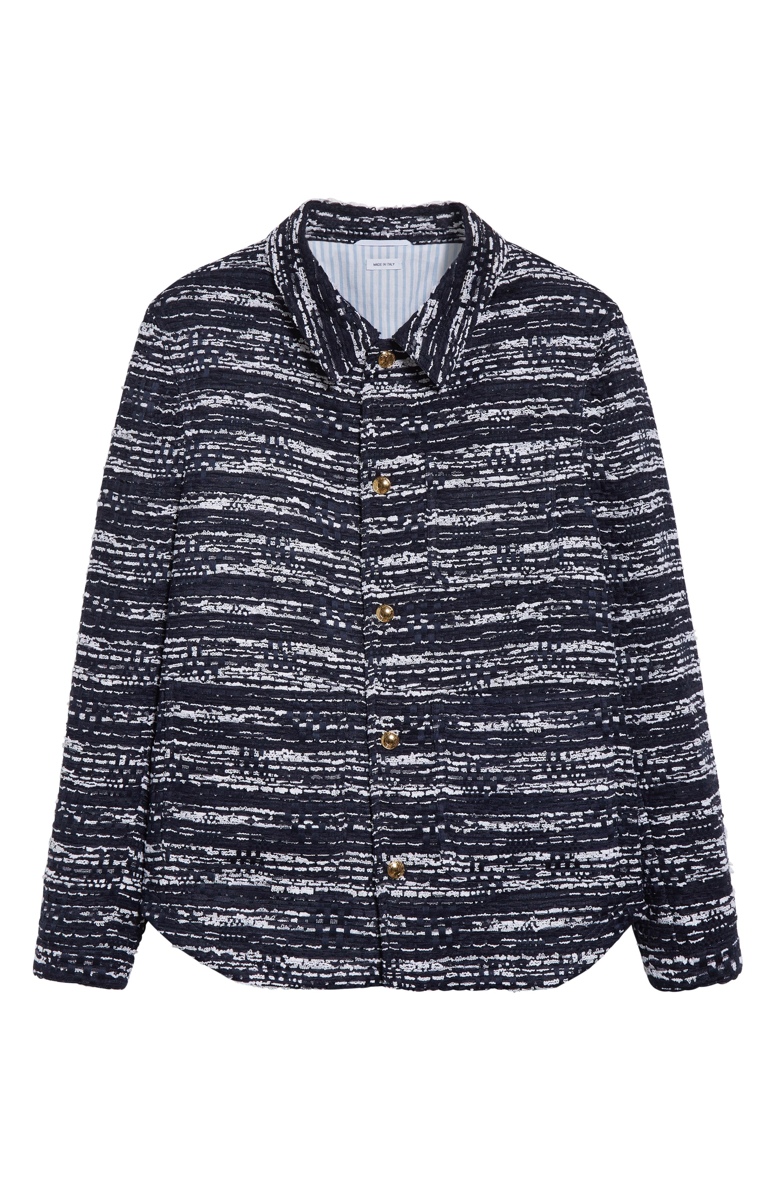 Thom Browne Mèlange Tulle Yarn Tweed Utility Jacket in Navy at Nordstrom - 7