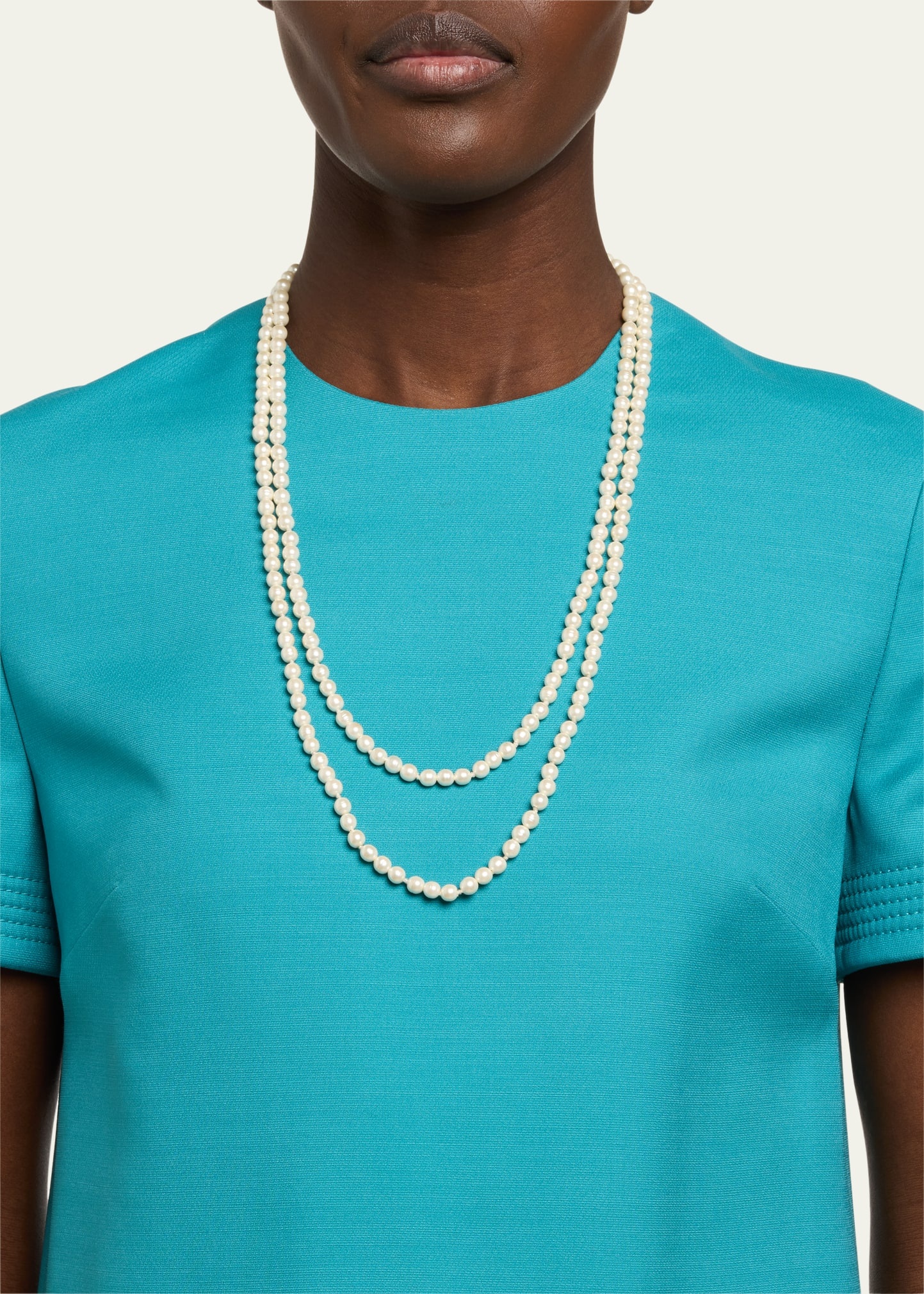 VLOGO Akoya Pearl Layered Ovalette Necklace - 2