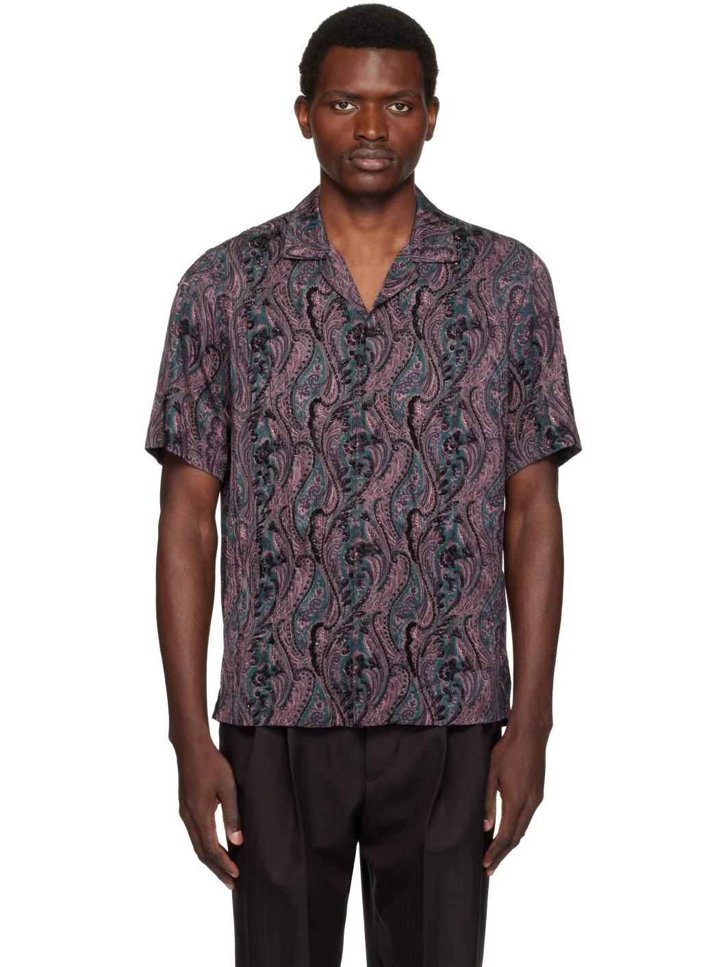 Purple Embroidered Shirt - 1