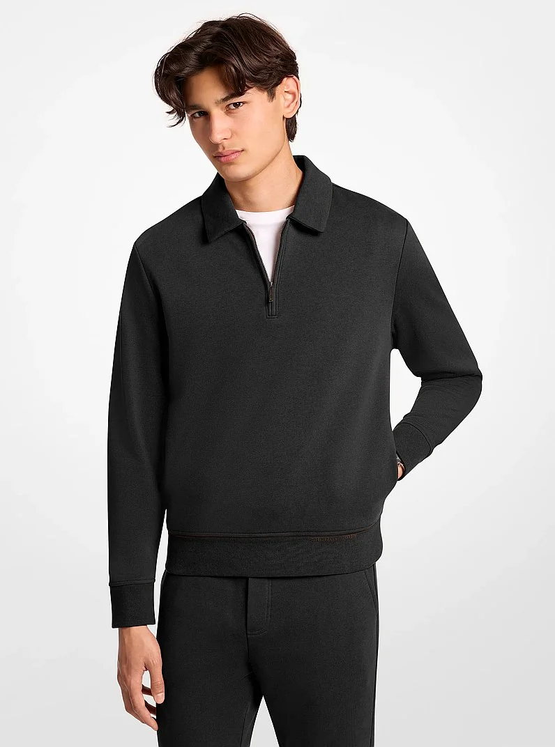 Terry Cotton Blend Polo Sweater - 1