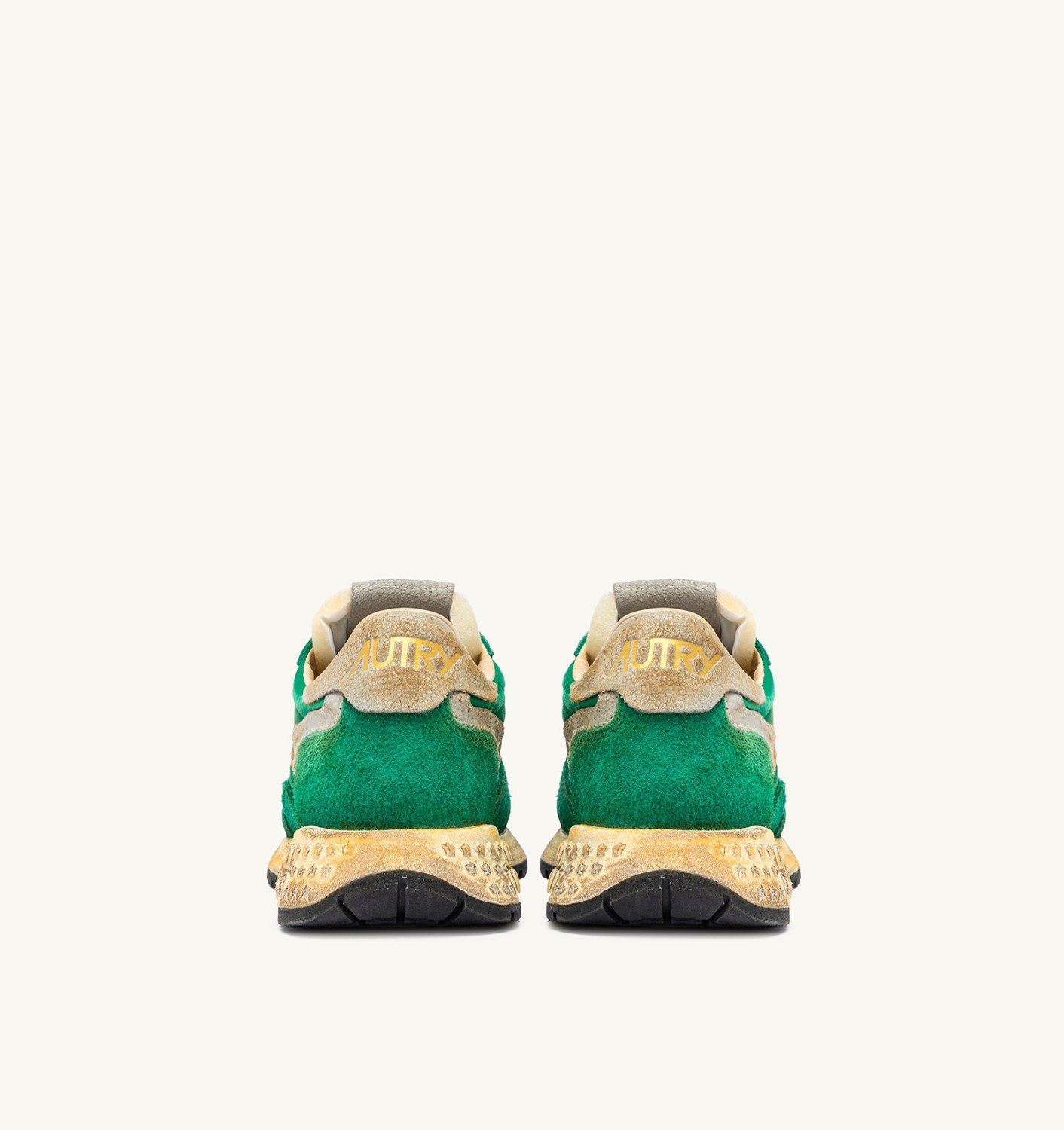 REELWIND SUPER VINTAGE SNEAKERS IN GREEN NYLON AND SUEDE - 3