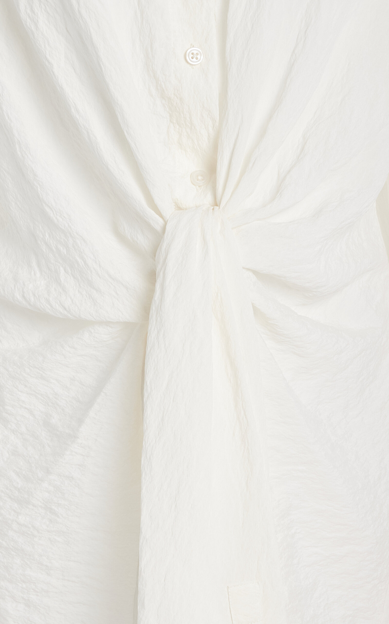 Knotted Hammered Silk-Blend Shirt white - 5