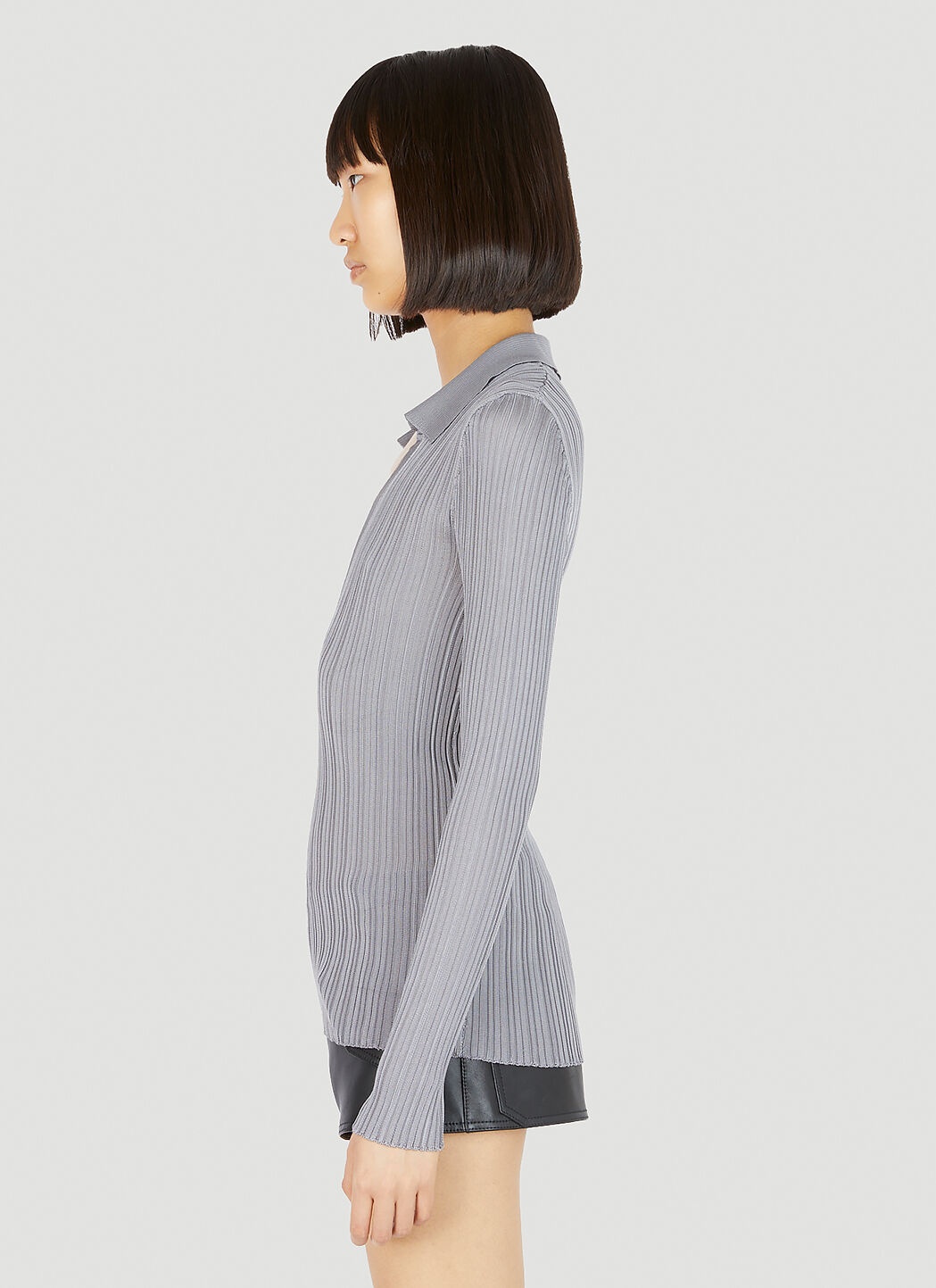 Silk Knit Polo Top - 3