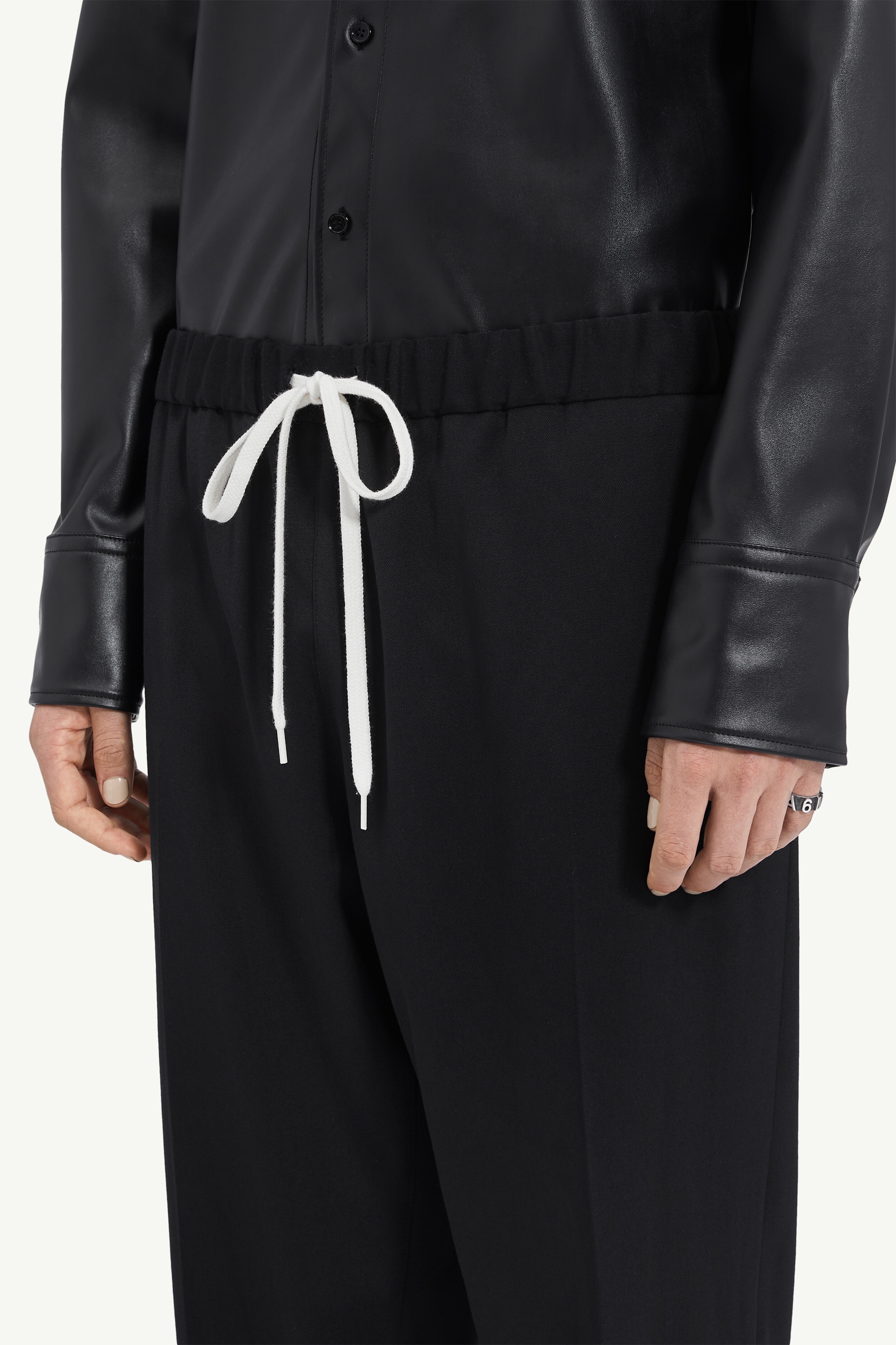 Drawstring tailored trousers - 5
