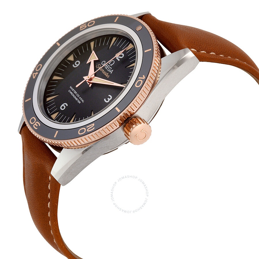 Omega Seamaster 300 Black Dial Brown Leather Men's Watch 233.22.41.21.01.002 - 2
