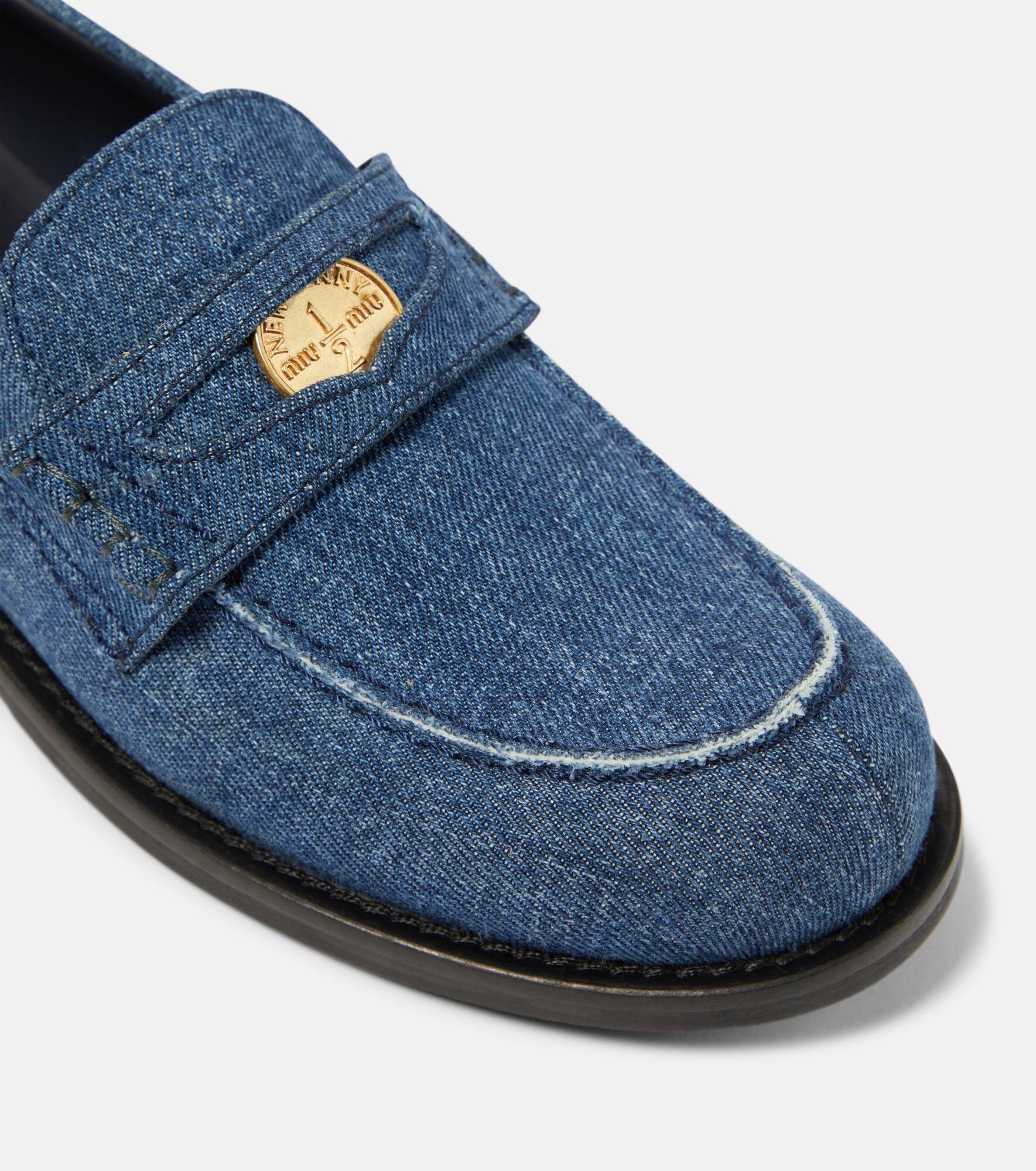Logo denim loafers - 6
