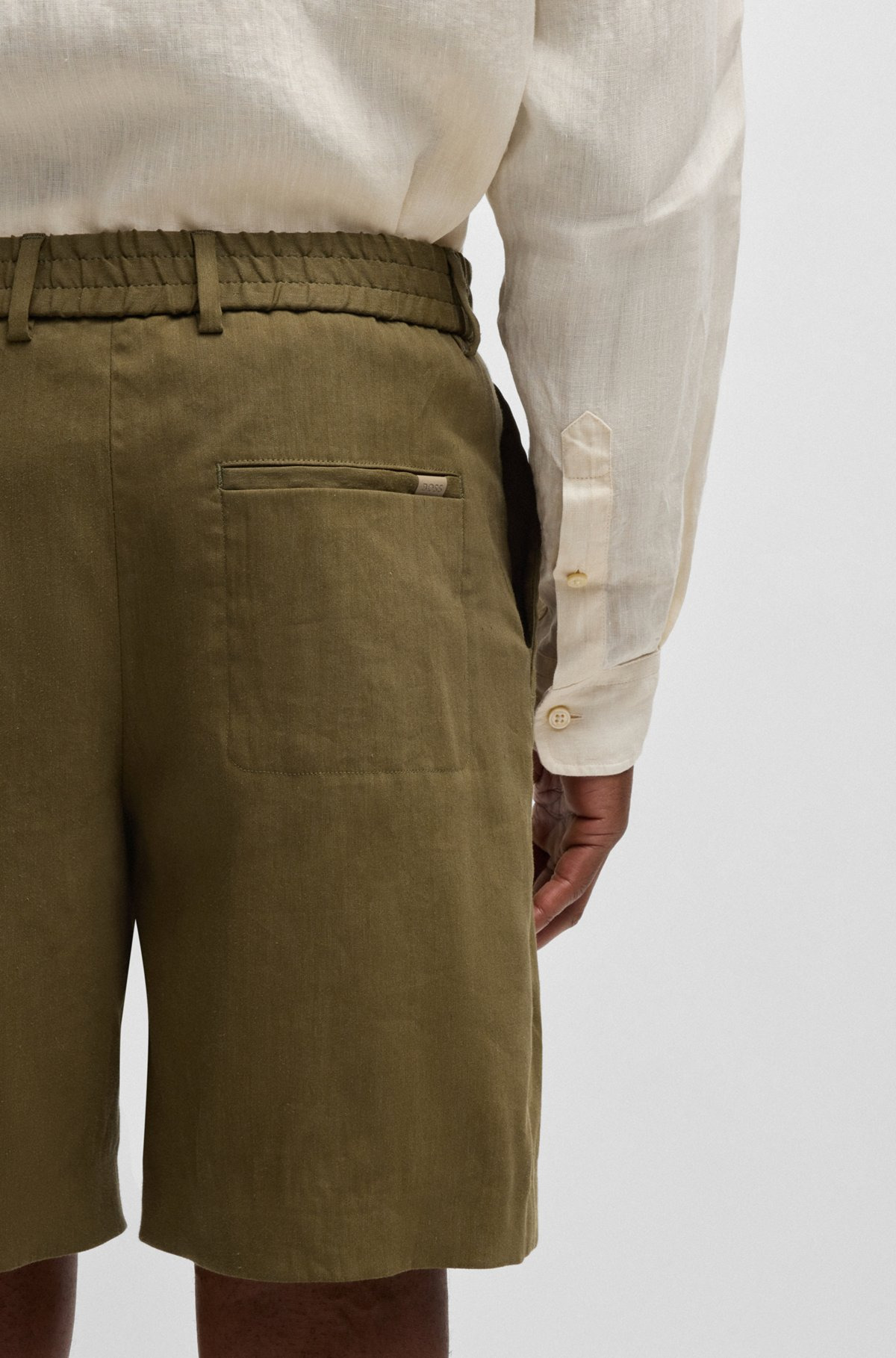FORMAL SHORTS IN A LINEN BLEND - 5