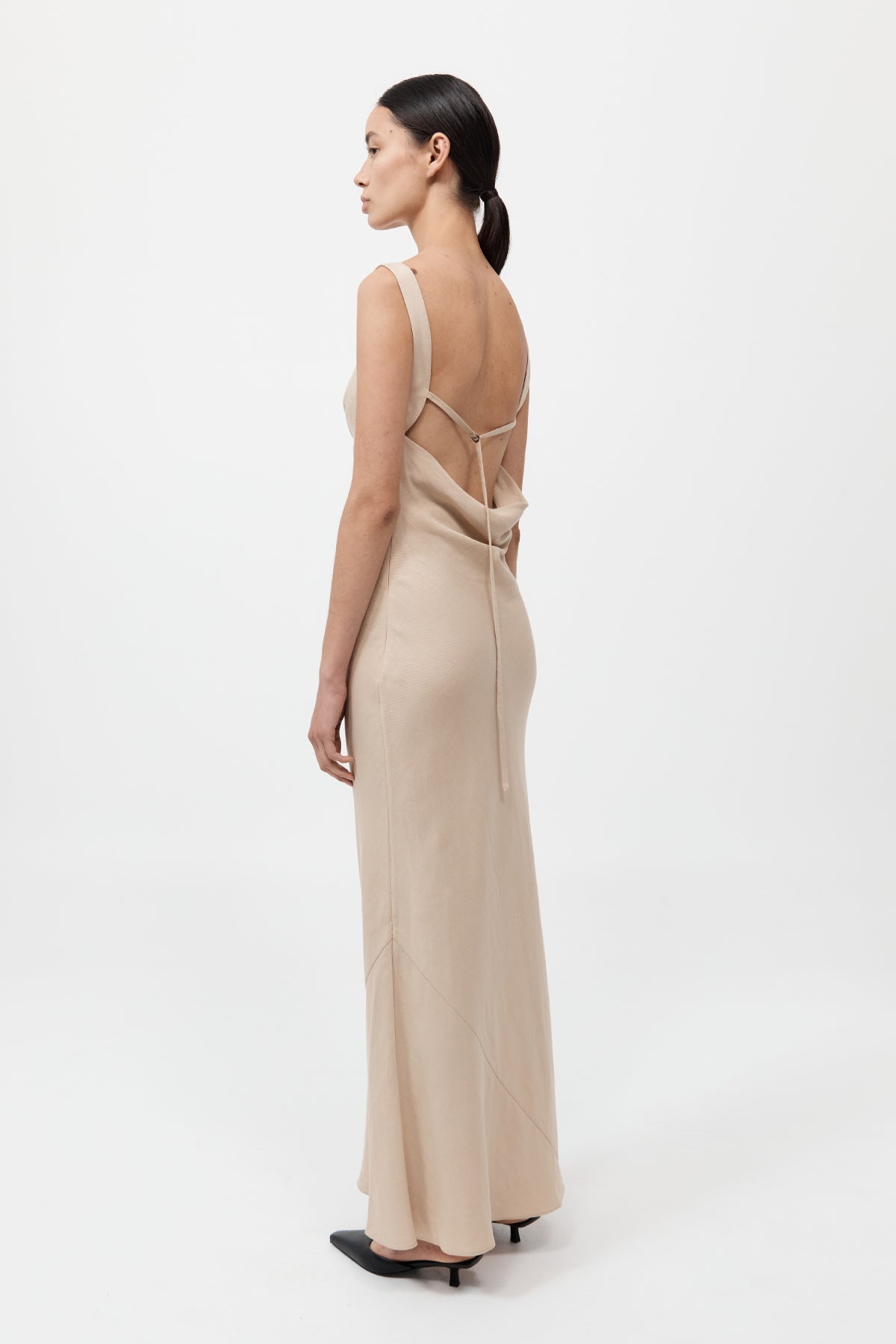 Double Drape Dress - Dune - 3