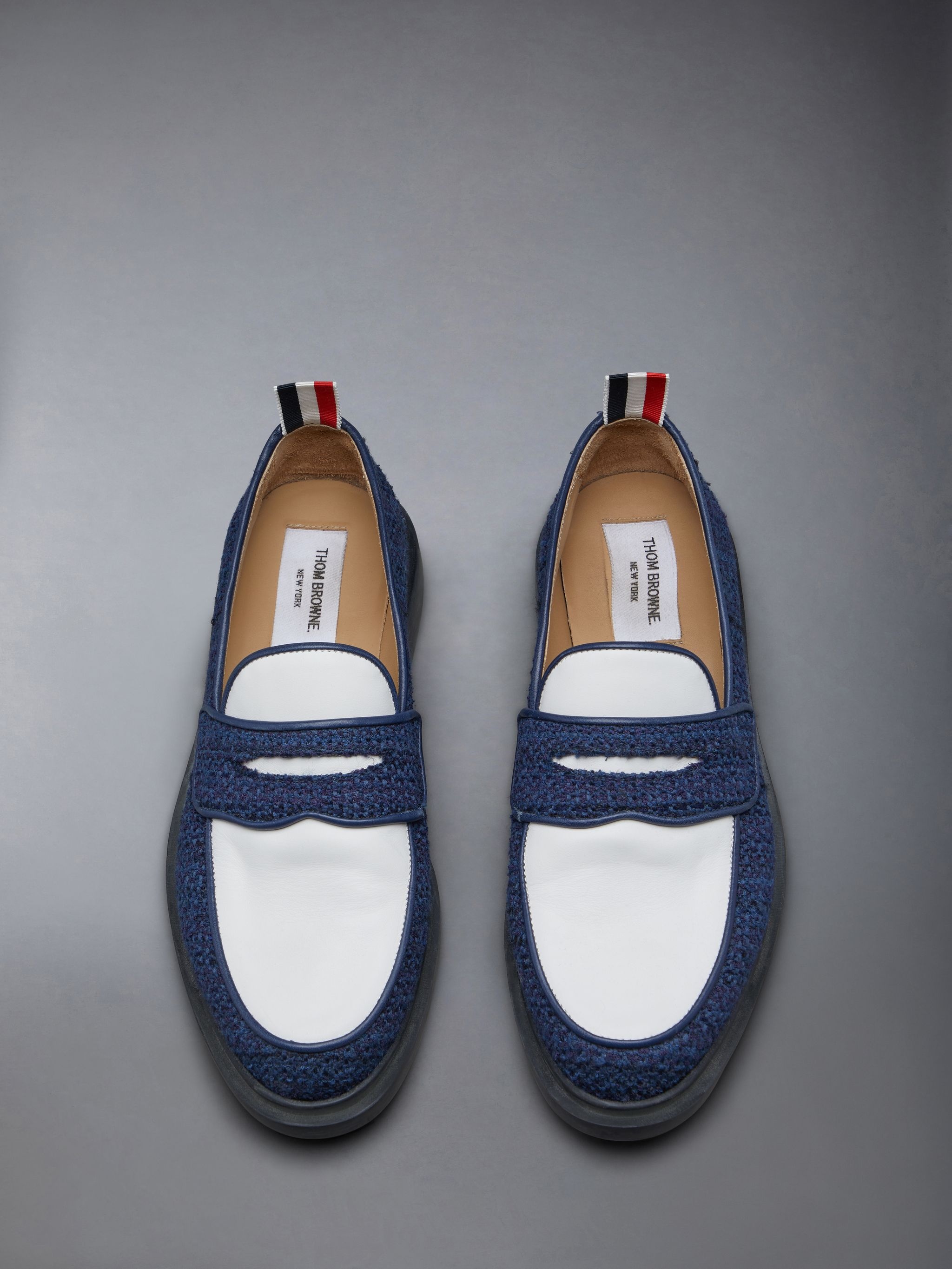 penny-slot tweed loafers - 5