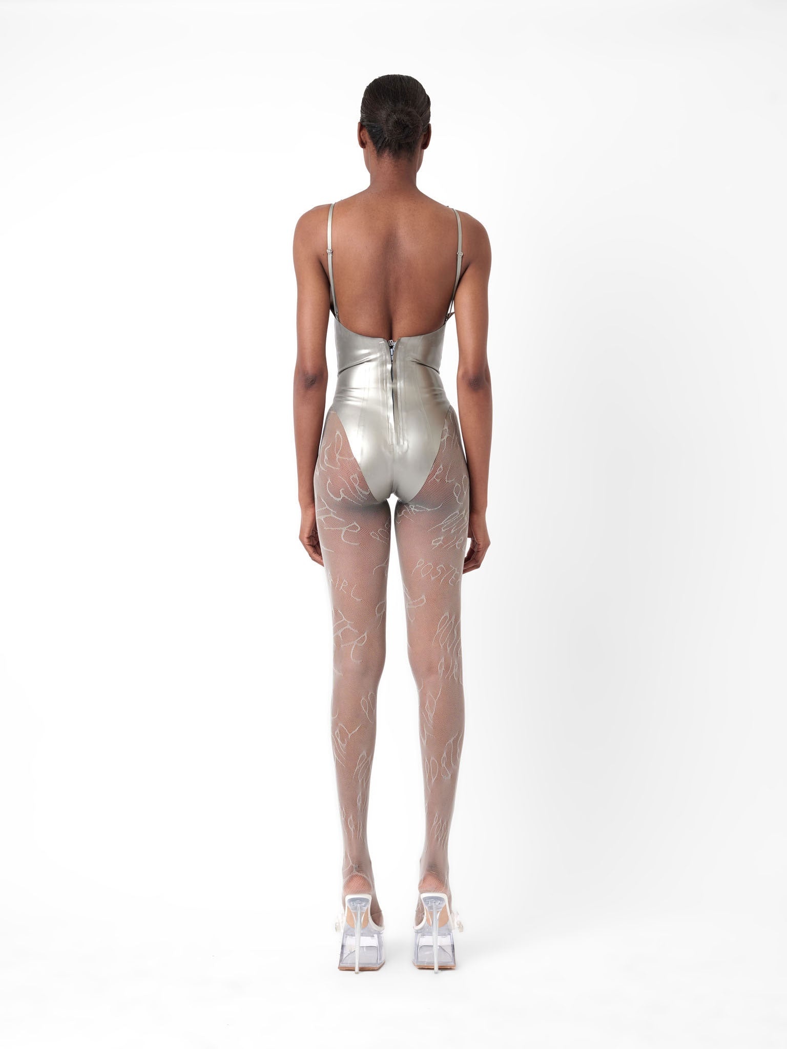 ROAST LATEX BODYSUIT SILVER - 3