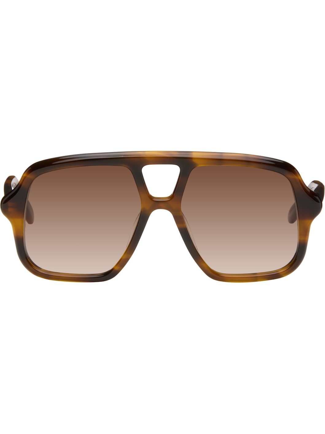 Brown Aviator Slim Sunglasses - 1