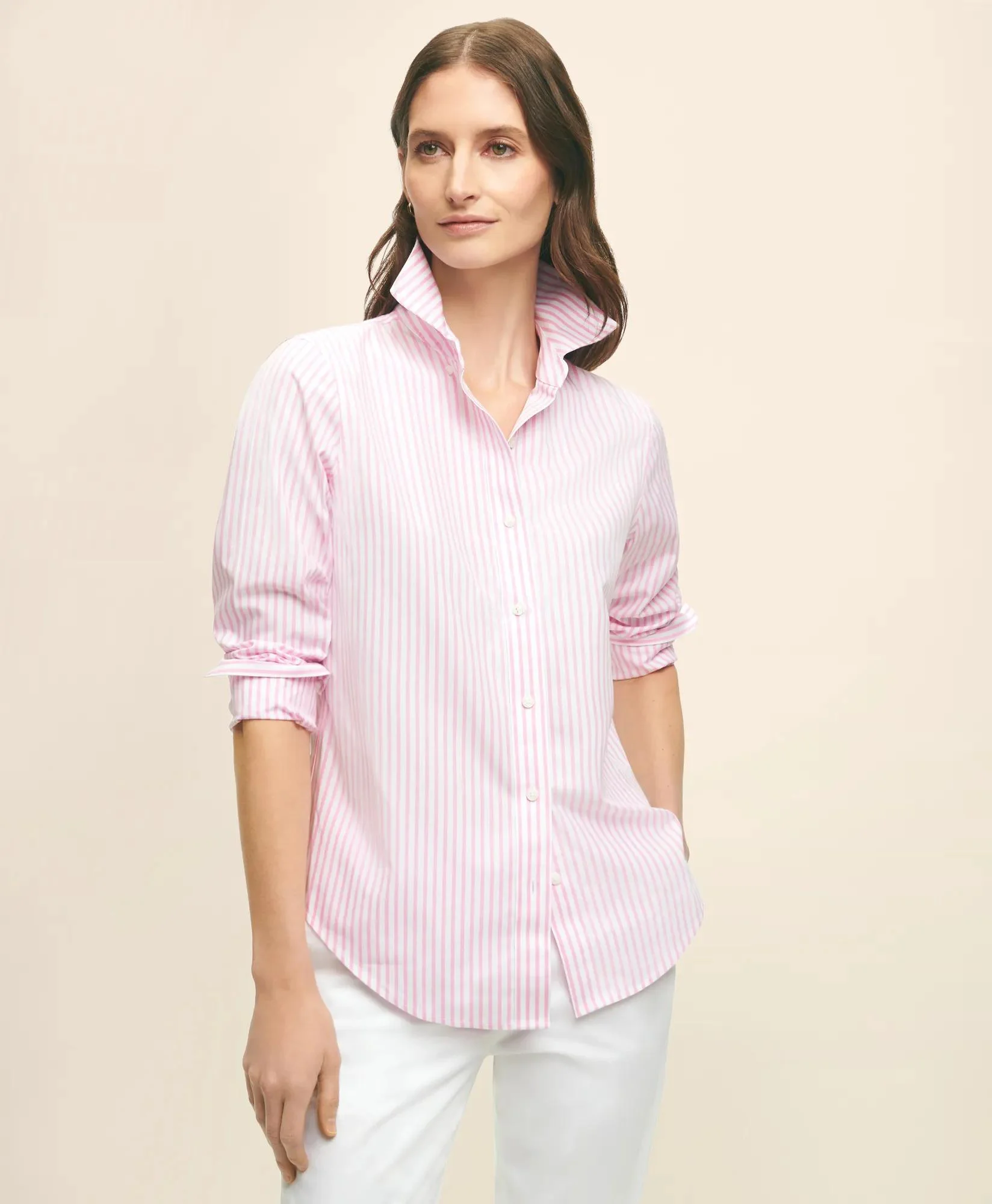 Classic Fit Stretch Supima® Cotton Non-Iron Bengal Stripe Dress Shirt - 1