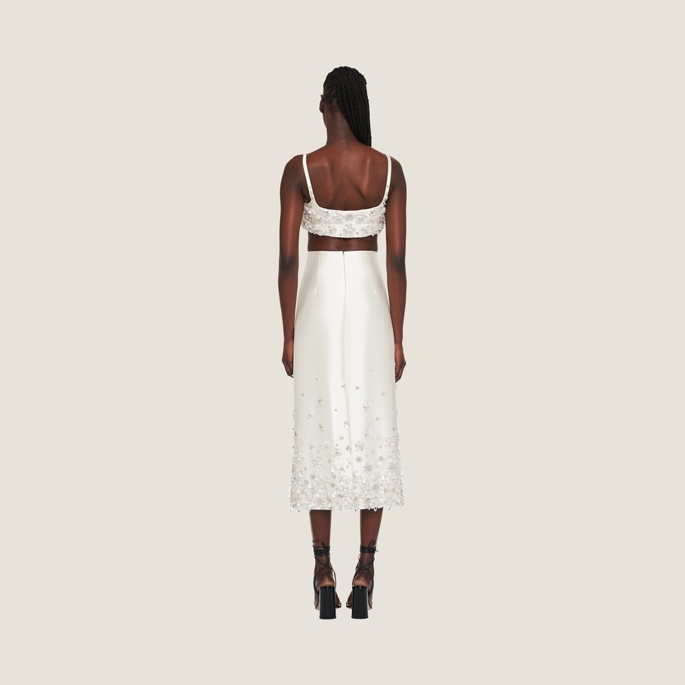 Embroidered silk and wool skirt - 2