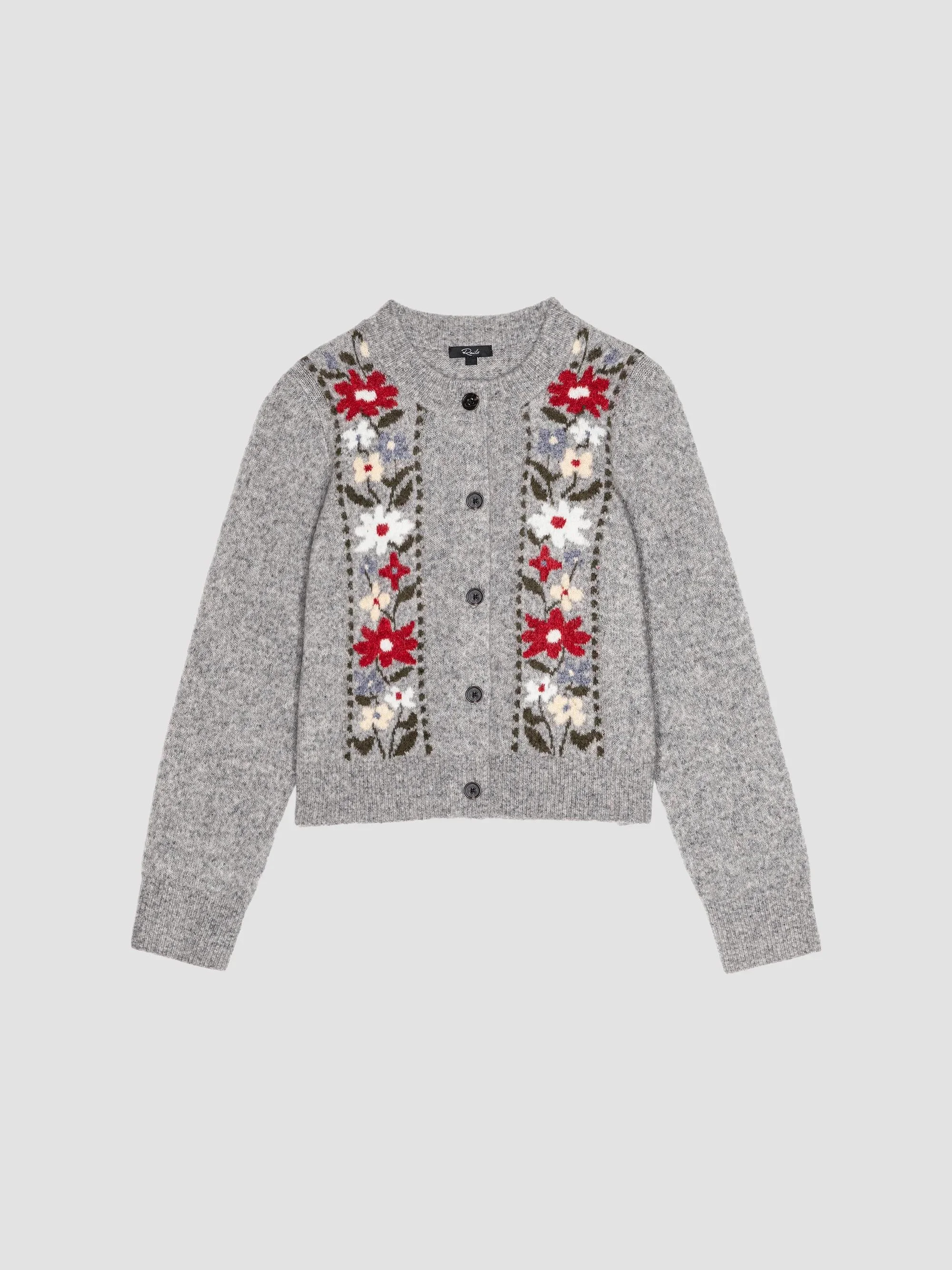 Women's Millie Floral Crewneck Cardigan - Grey Flora - 1