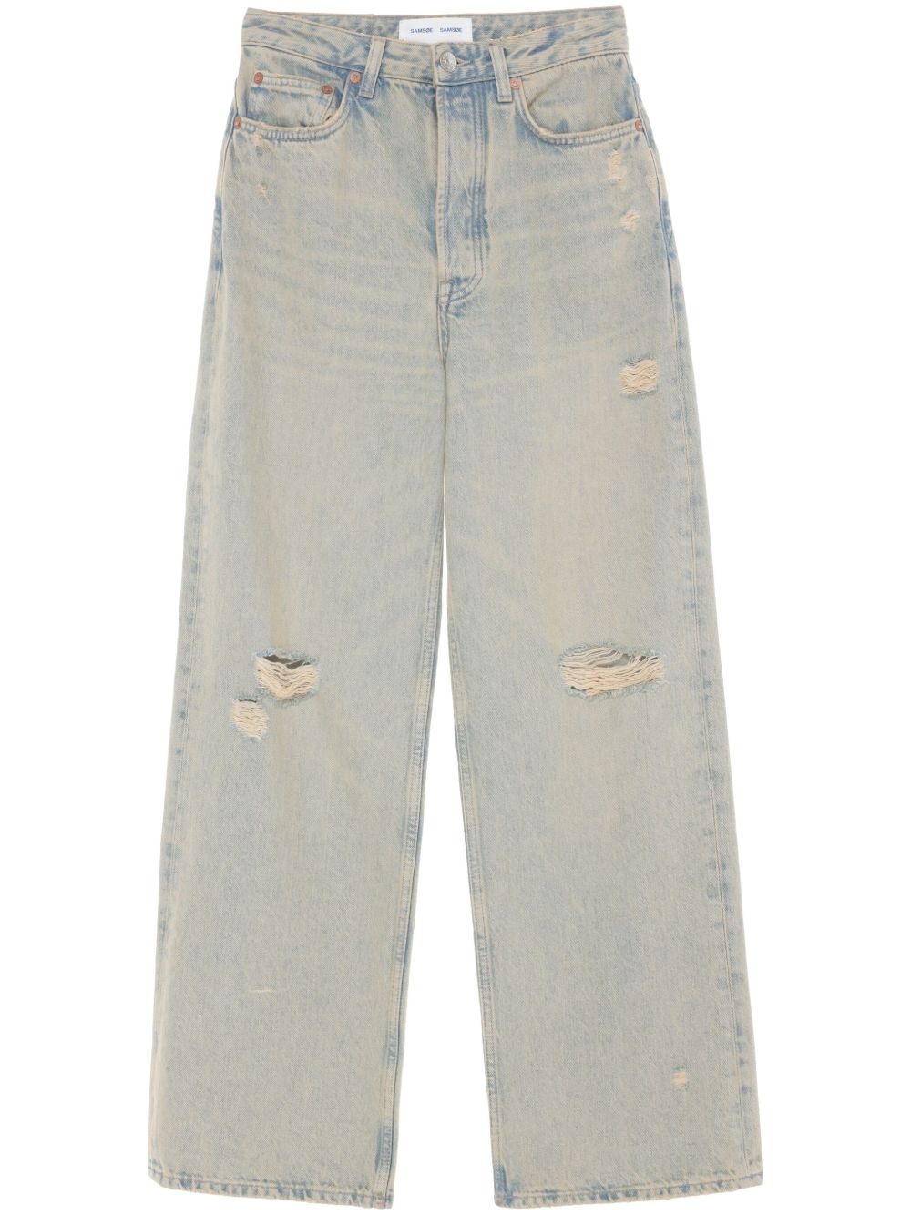 Shelly cotton wide-leg jeans - 1