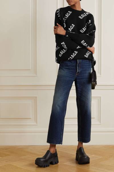 BALENCIAGA Oversized intarsia wool-blend sweater outlook