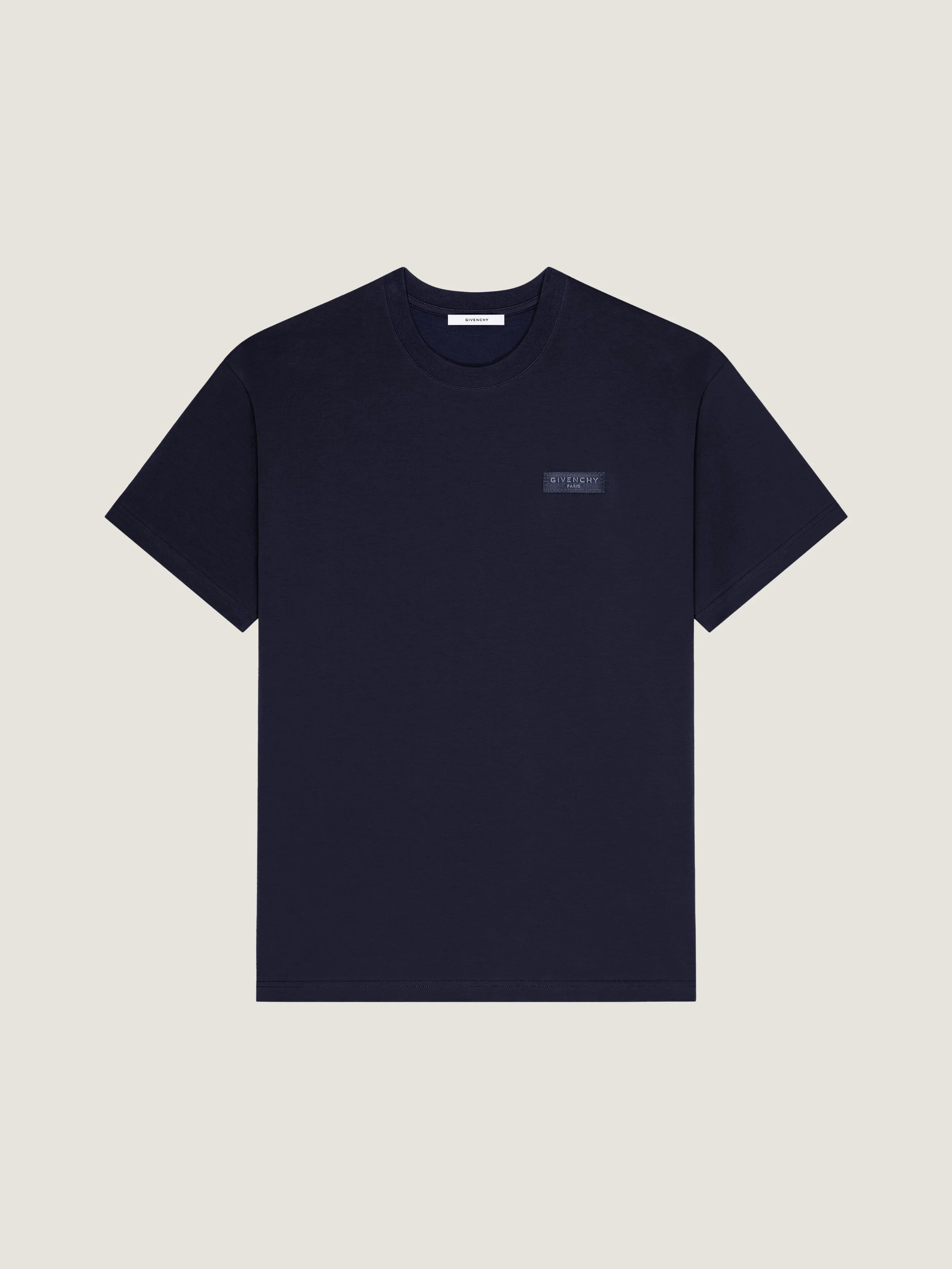 T-SHIRT IN COTTON WITH GIVENCHY PARIS GROS GRAIN - 1