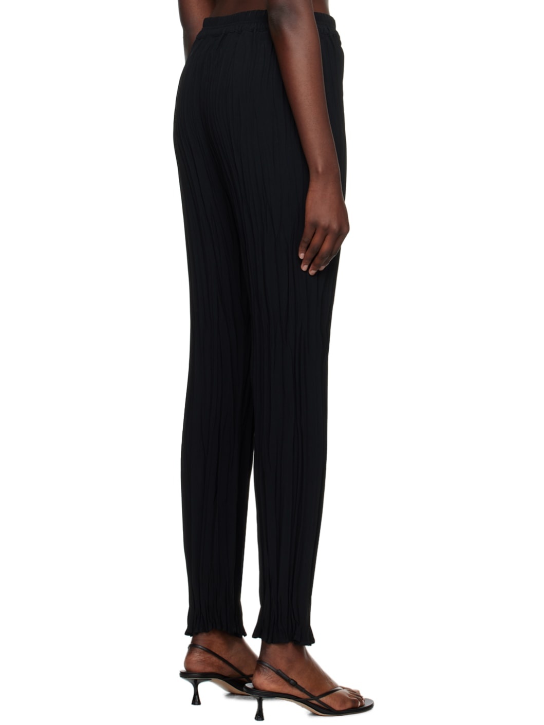 Black Maisie Plissé Trousers - 3