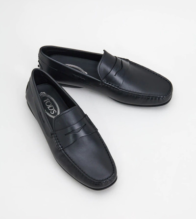 Tod's CITY GOMMINO DRIVING SHOES IN LEATHER - BLACK outlook