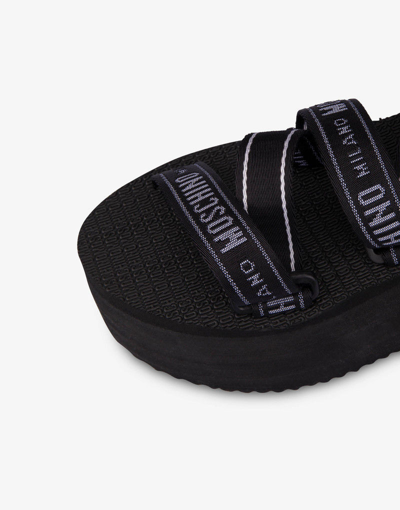 LOGO TAPE WEDGE SANDALS 4