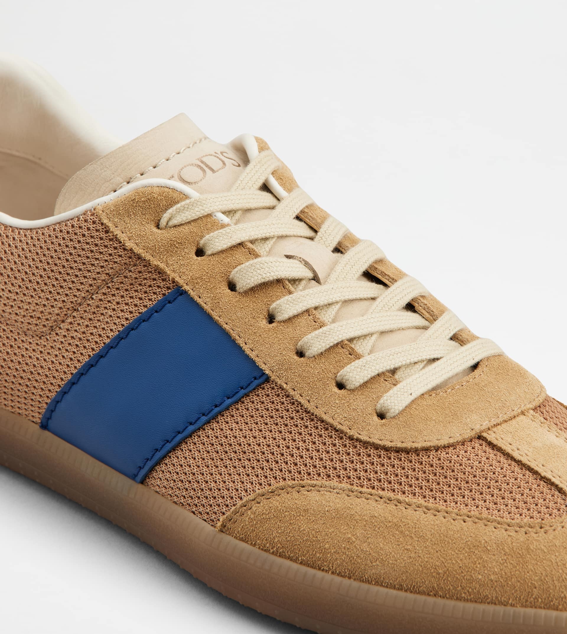 TOD'S TABS SNEAKERS IN SUEDE AND TECHNICAL FABRIC - BROWN, LIGHT BLUE, BEIGE - 5