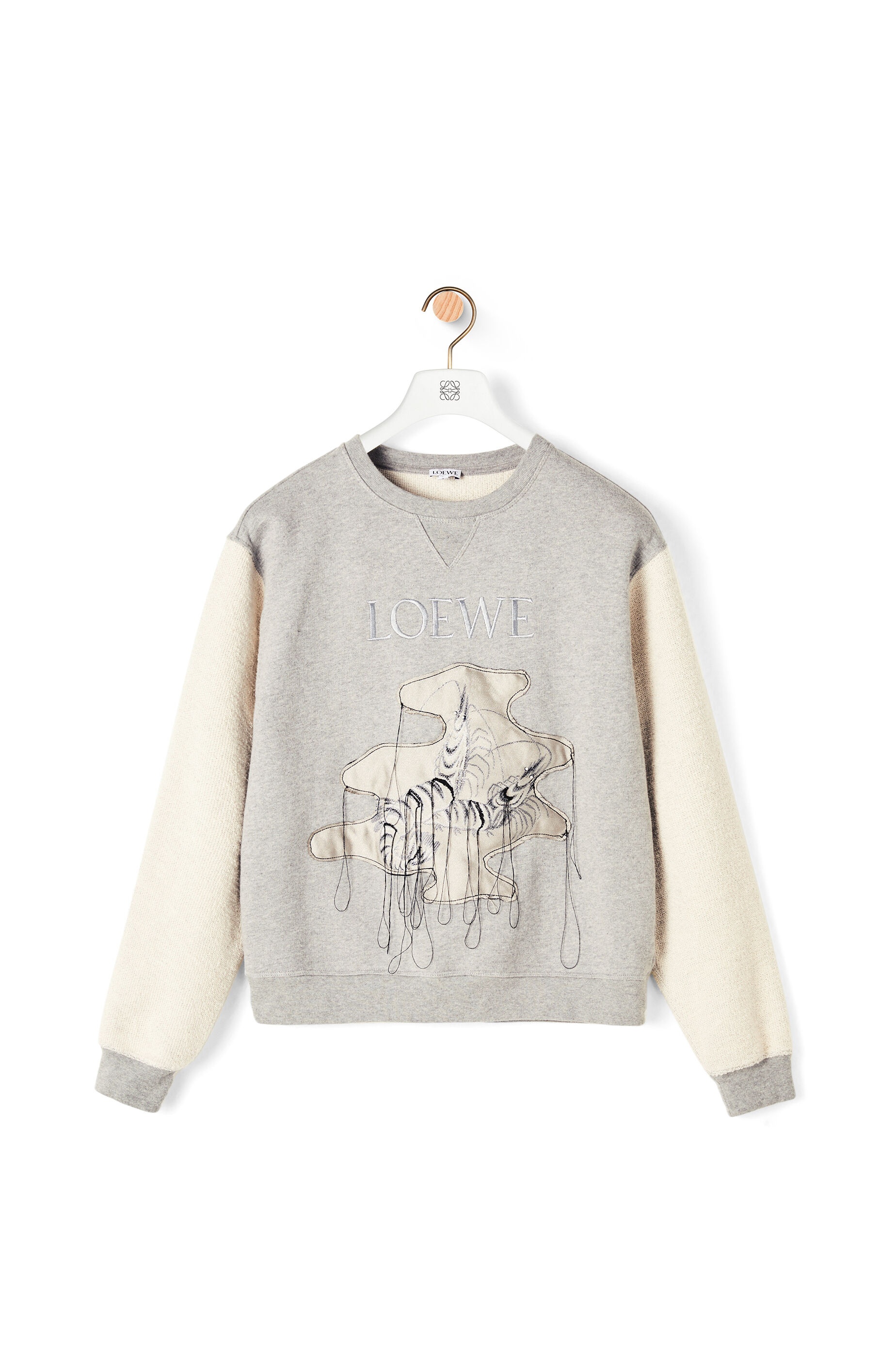 Shrimp jacquard sweatshirt in cotton - 1