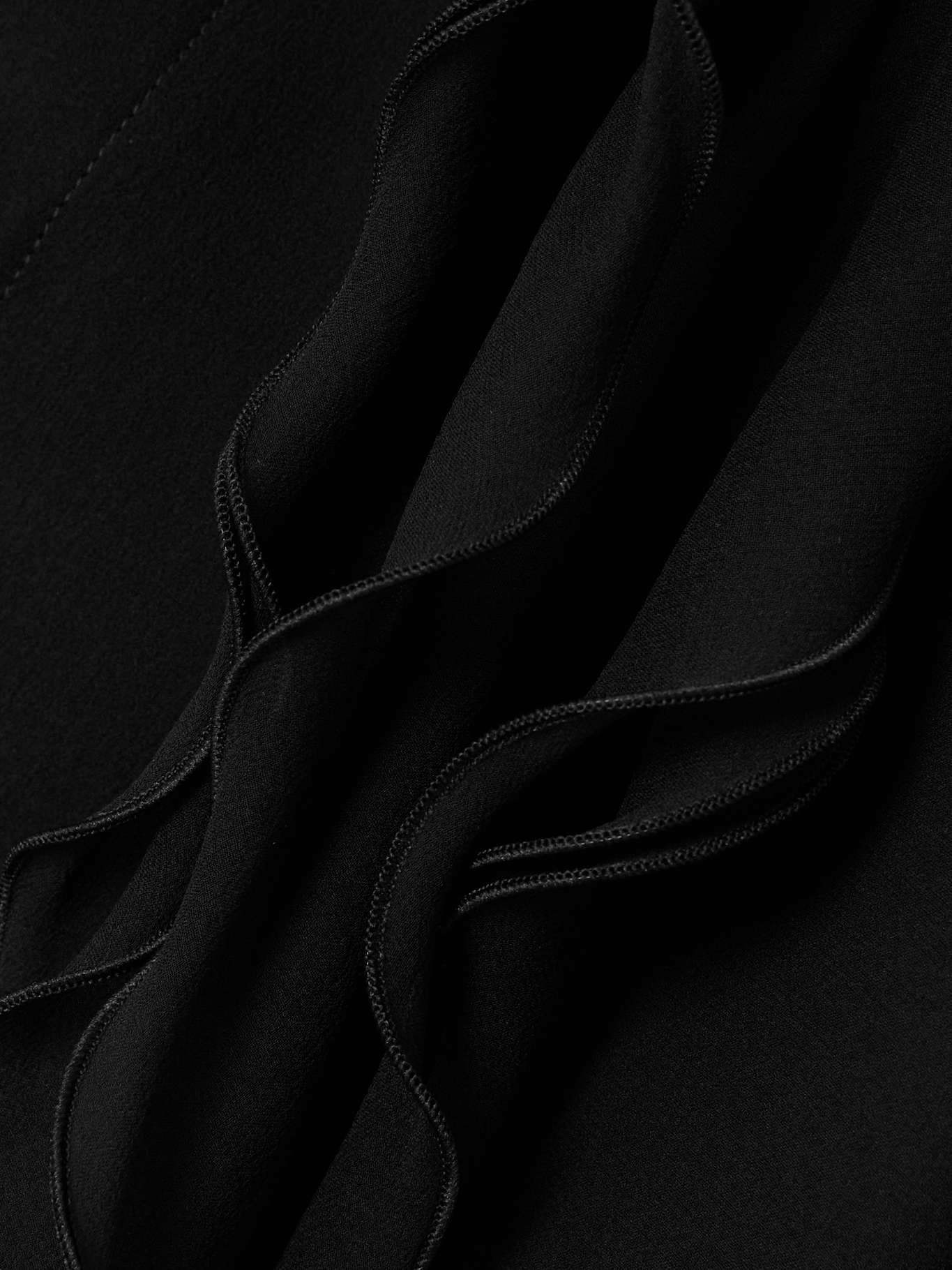 Ruffled silk-chiffon blouse Black - 5