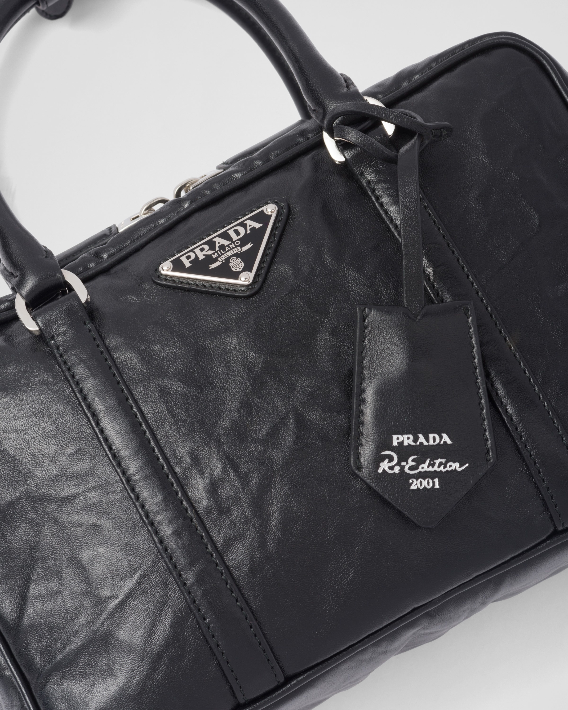Prada Small Antique Leather Top-Handle Bag