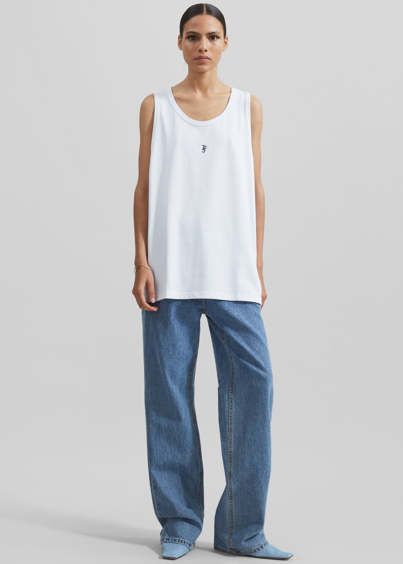 Rexy Embroidered Tank Top - White 3