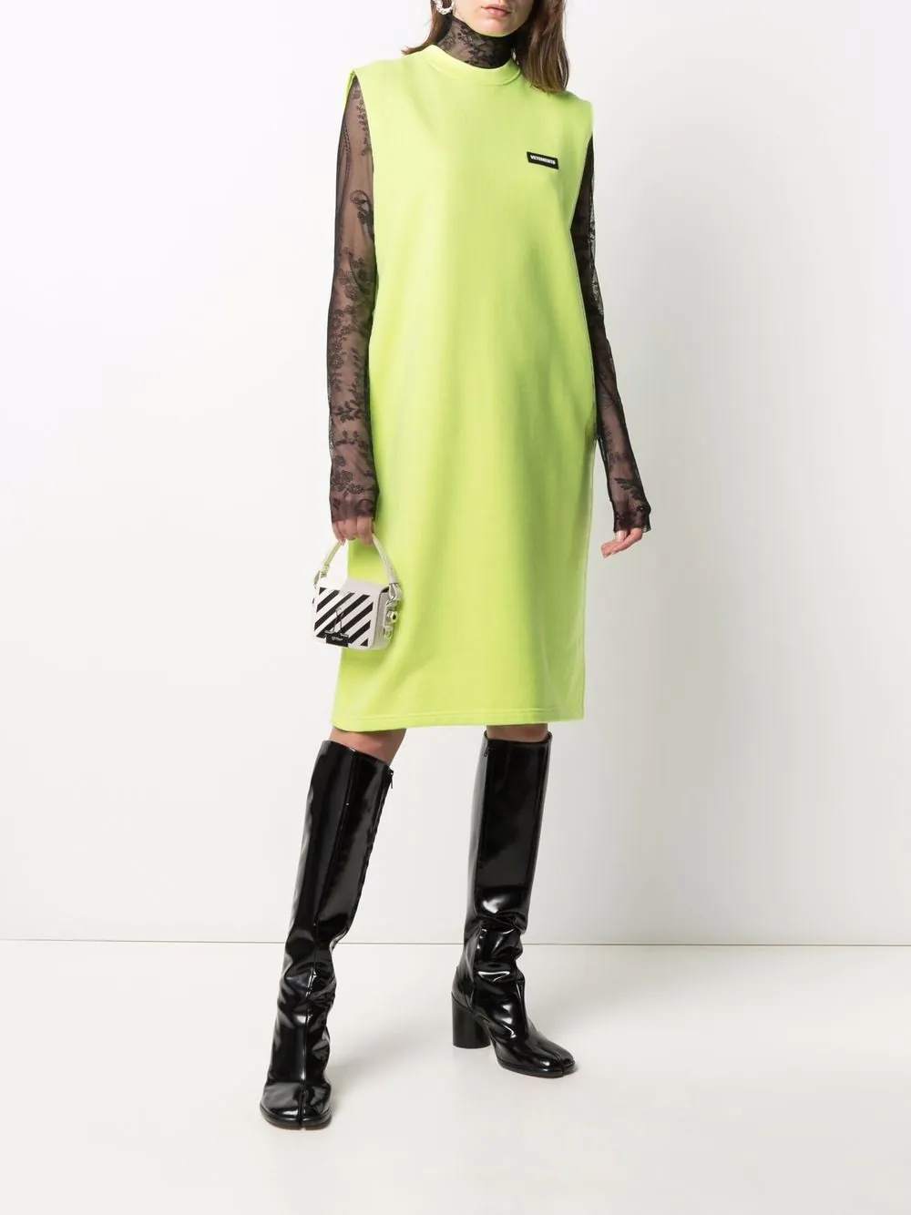 logo-patch sleeveless jumper dress - 2