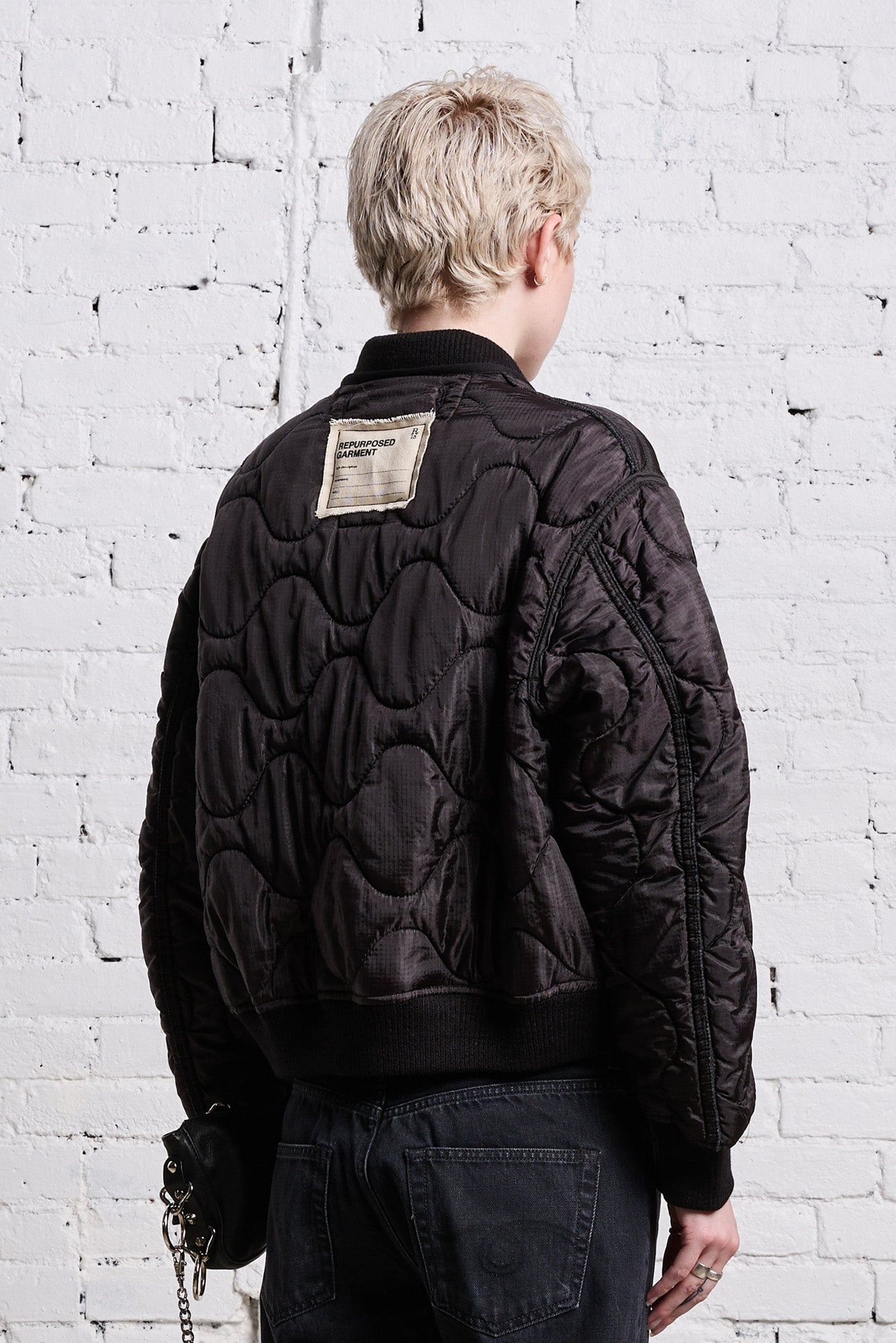 REFURBISHED LINER BOMBER - BLACK OVERDYE - 6