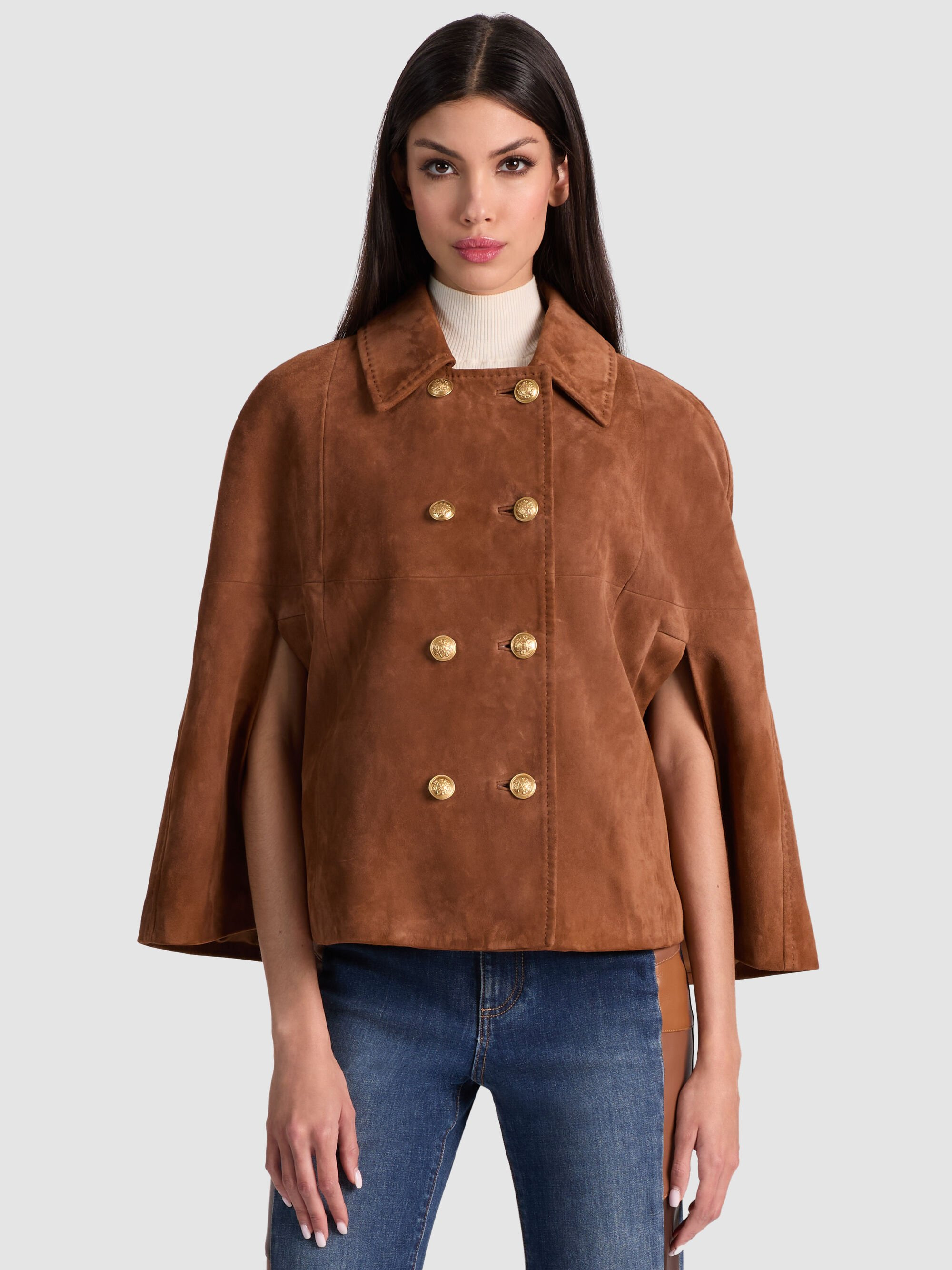 REYNALDA SUEDE MINI CAPE - 2
