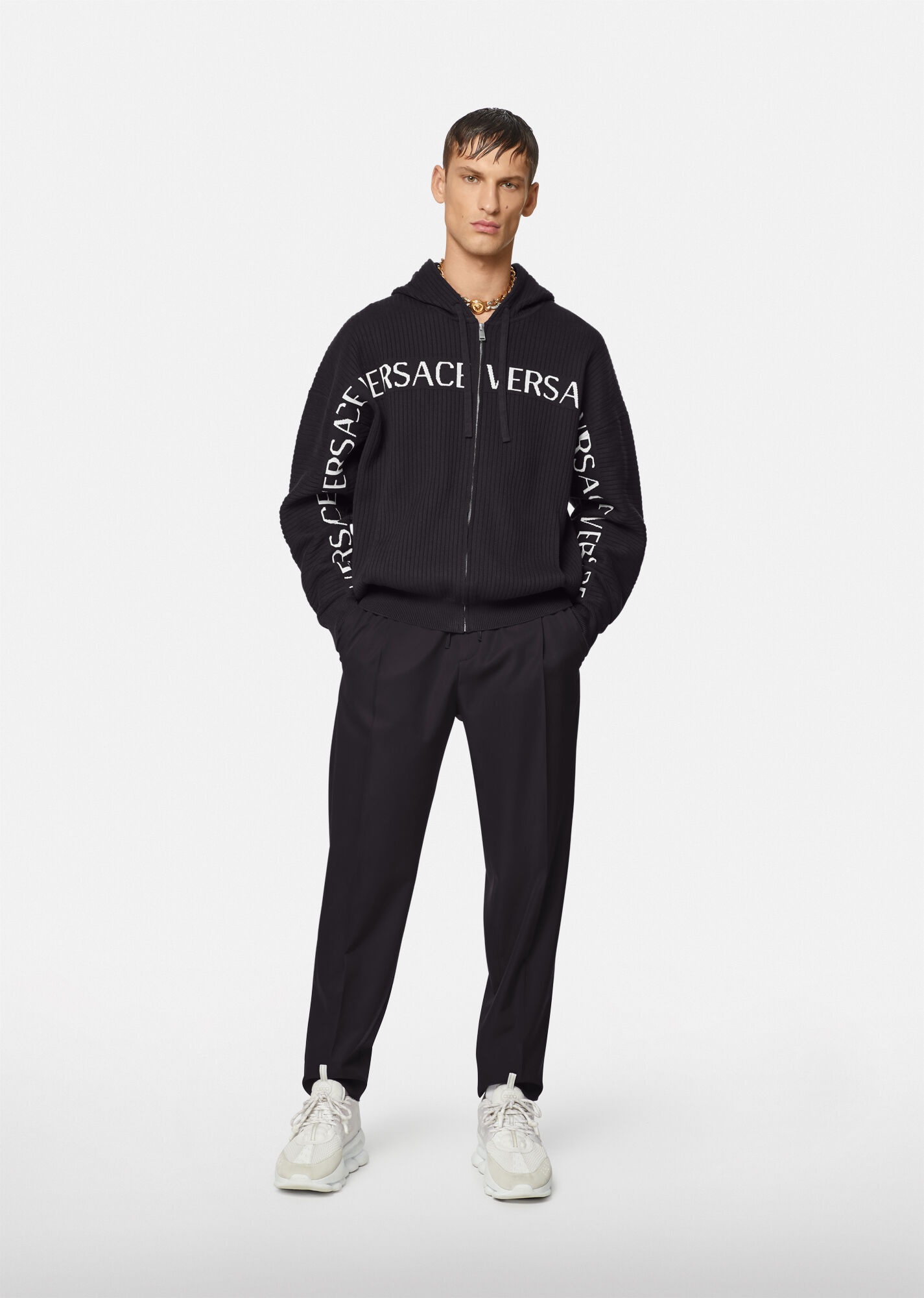 GV Signature Embroidered Wool Pants - 4